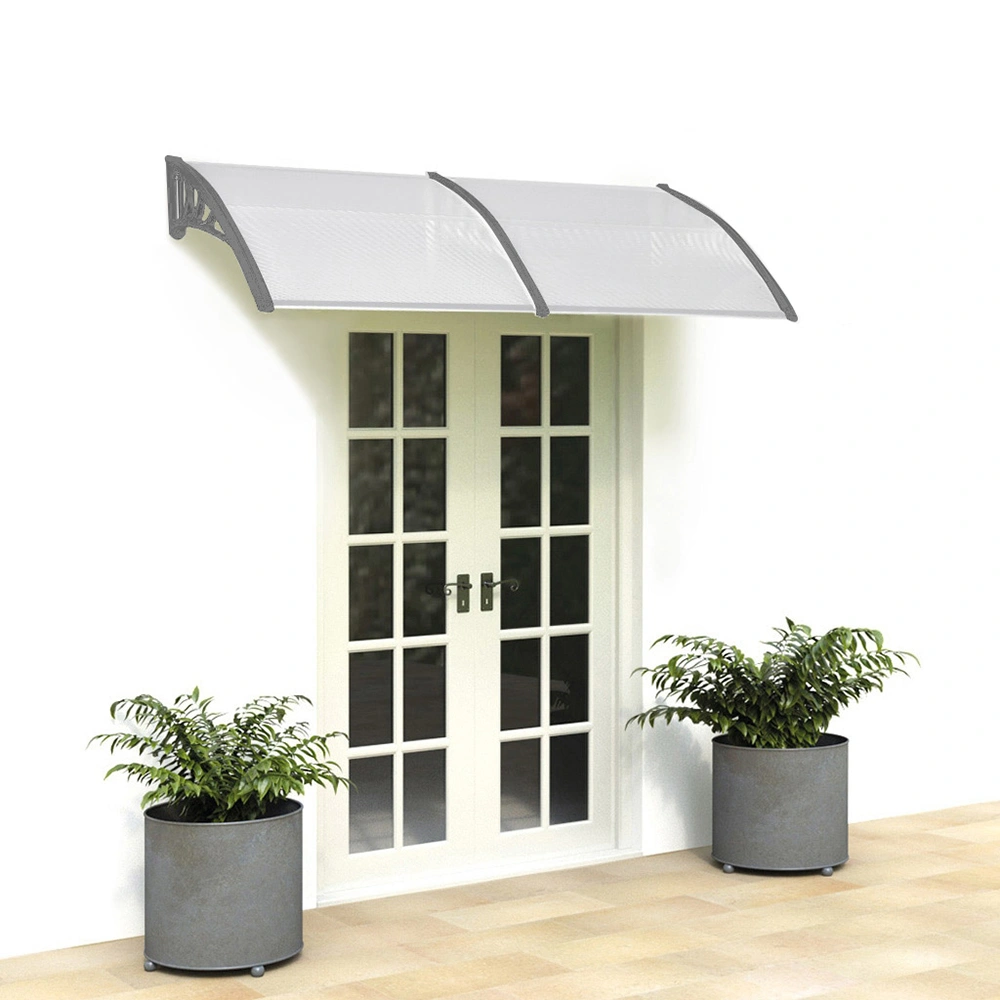 HT-200 x 100 Household Application Door & Window Rain Cover Eaves Canopy Silver & Gray Bracket view 32