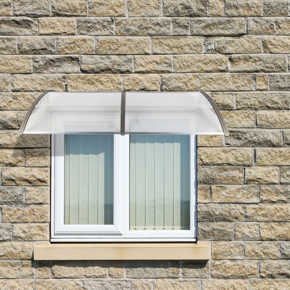 HT-200 x 100 Household Application Door & Window Rain Cover Eaves Canopy Silver & Gray Bracket view 34