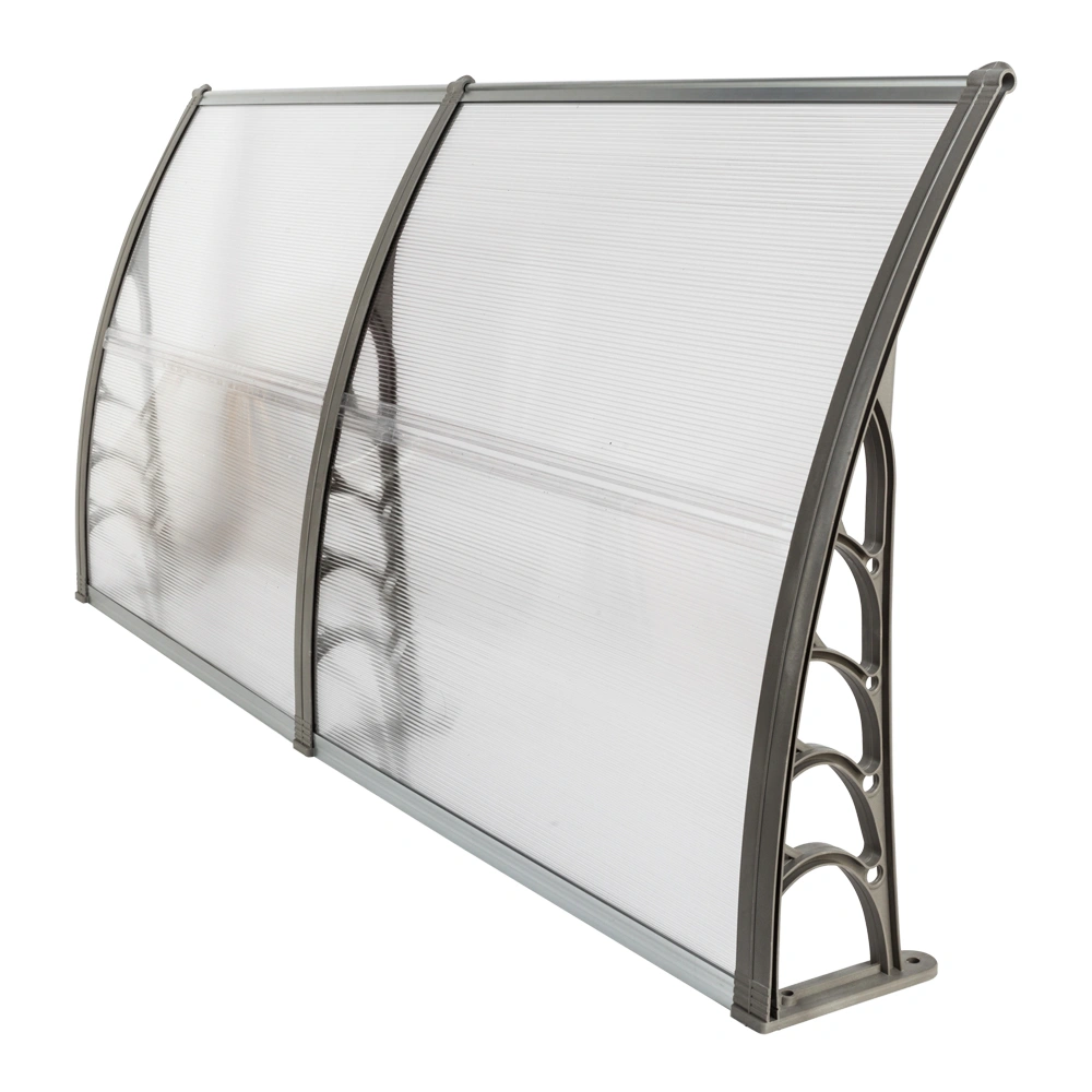 HT-200 x 100 Household Application Door & Window Rain Cover Eaves Canopy Silver & Gray Bracket view 7