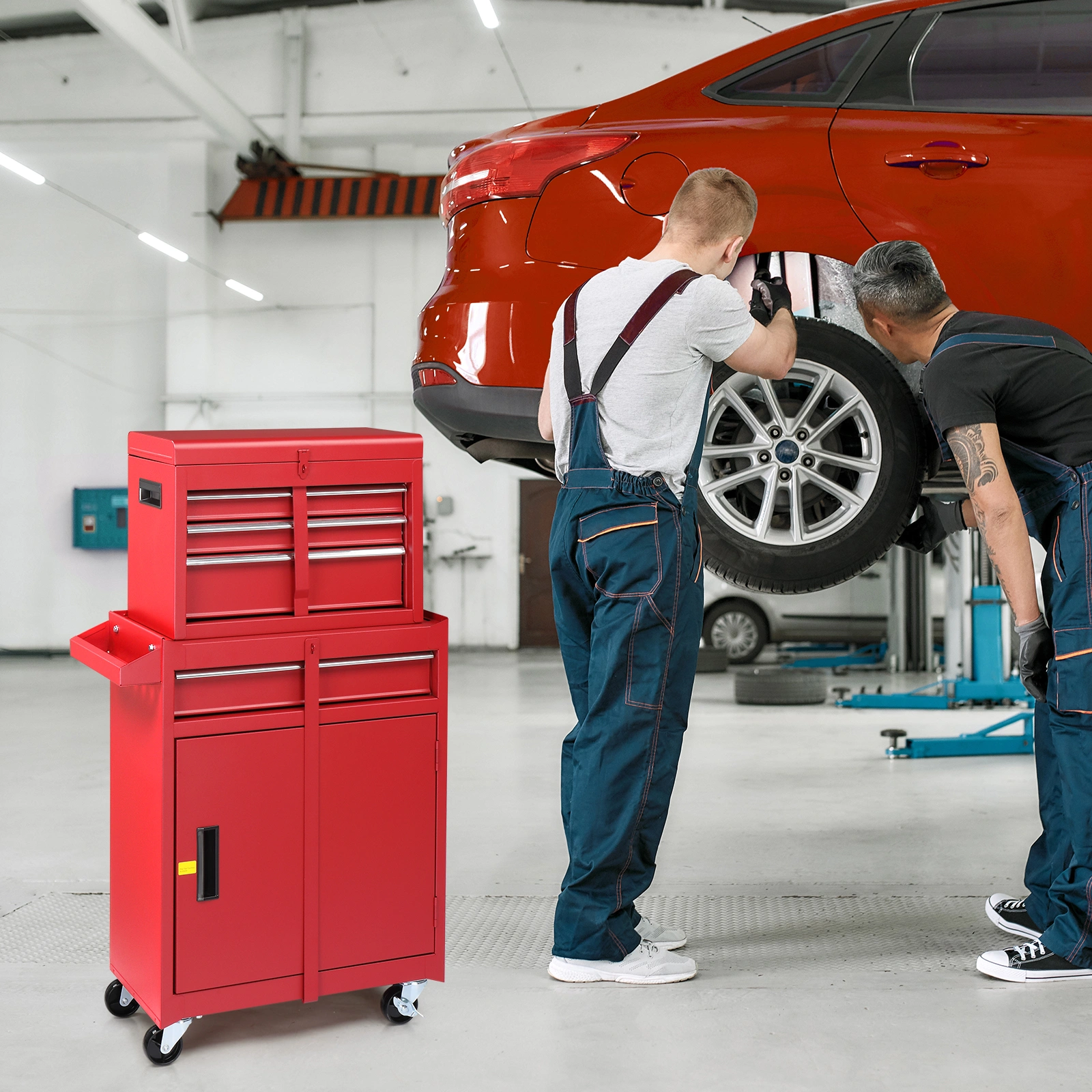 Repair tool cart Red view 11