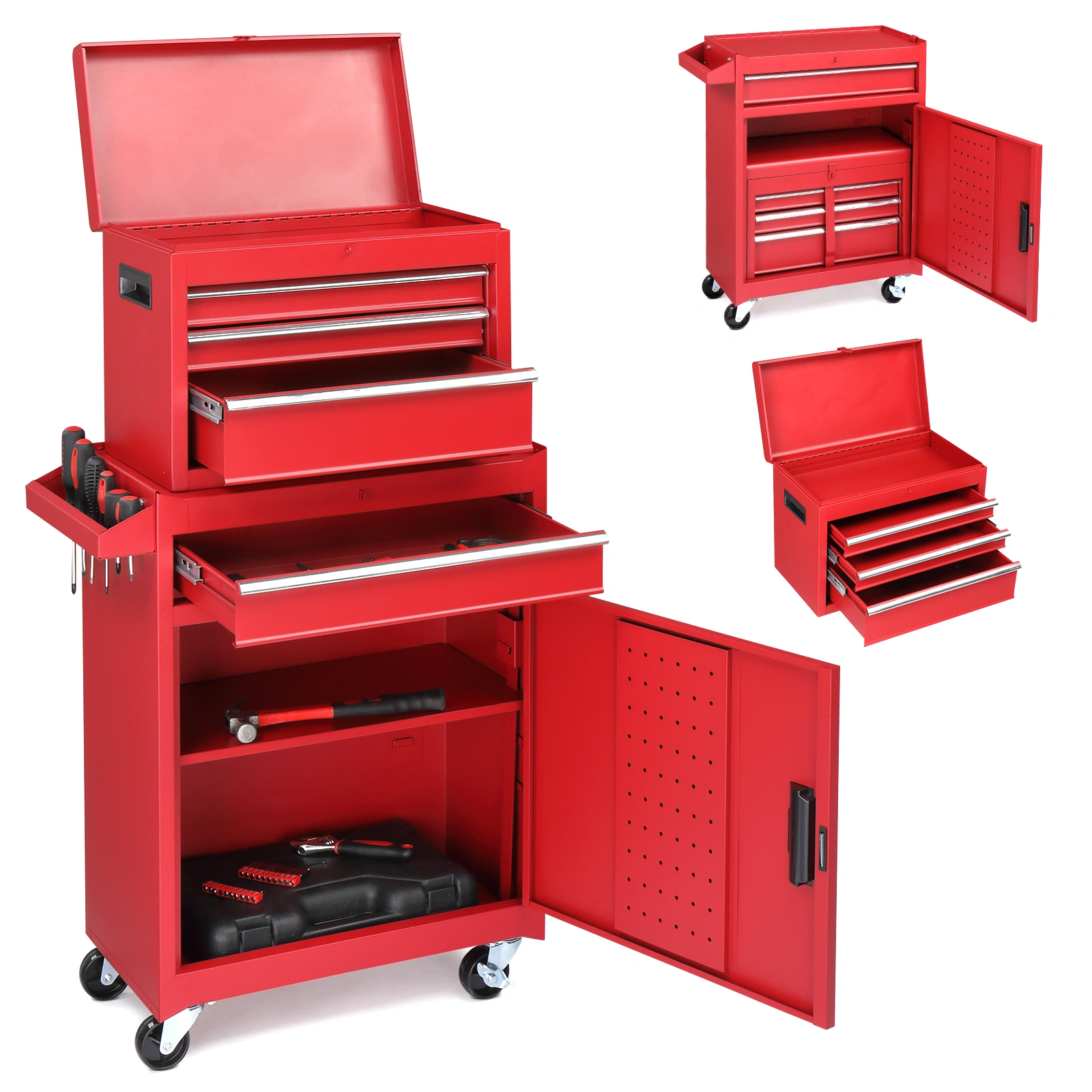 Repair tool cart Red view 9