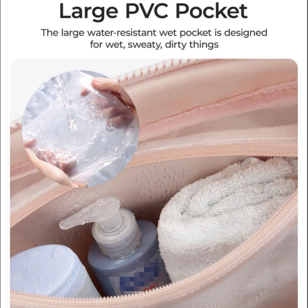 Purple large capacity slit fluffy shoulder bag, waterproof portable luggage tote bag, multi zipper pocket design, sports and fitness travel handbag view 6