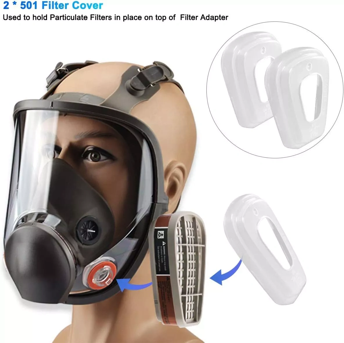 Reusable Full Face Mask Respirator for Woodworking, Painting, and Welding - Washable Protective Mask view 4