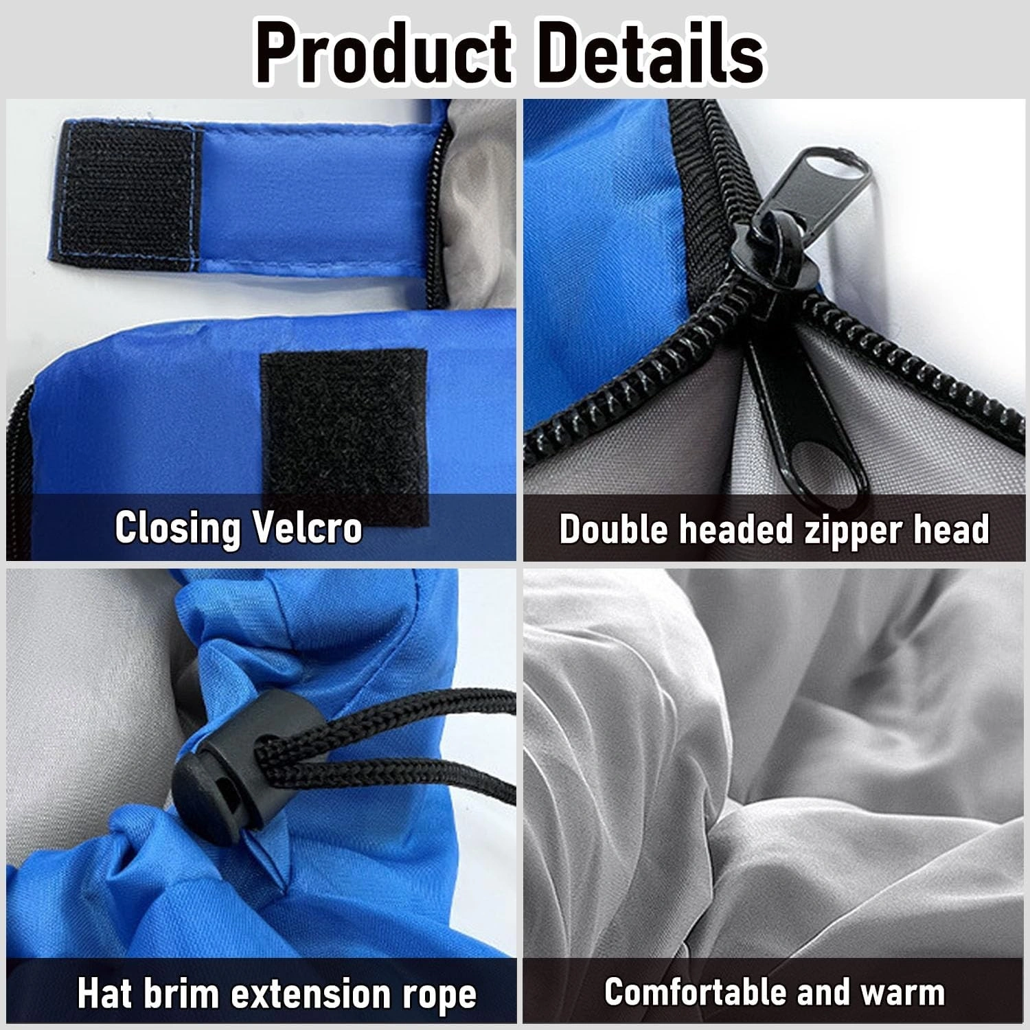 4 Season Single Sleeping Bag Waterproof Outdoor Camping Hiking Envelope Zip Bags-blue view 5