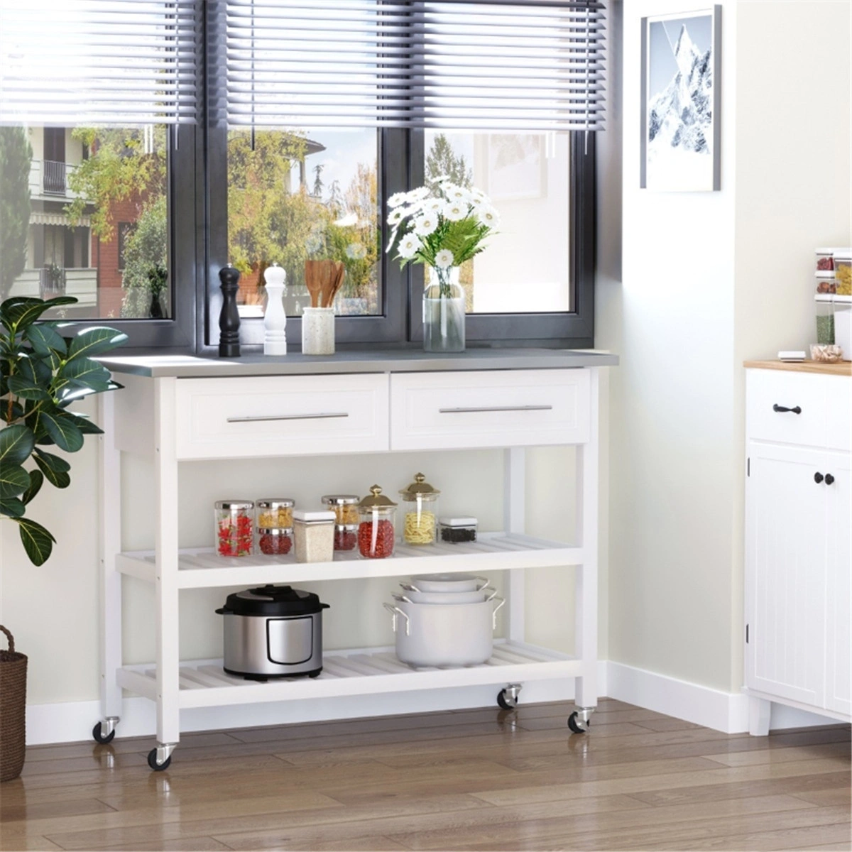 Kitchen Sideboard/ Storage cabinet/Coffee Bar Cabinet ( Amazon Shipping)(Prohibited by WalMart)
