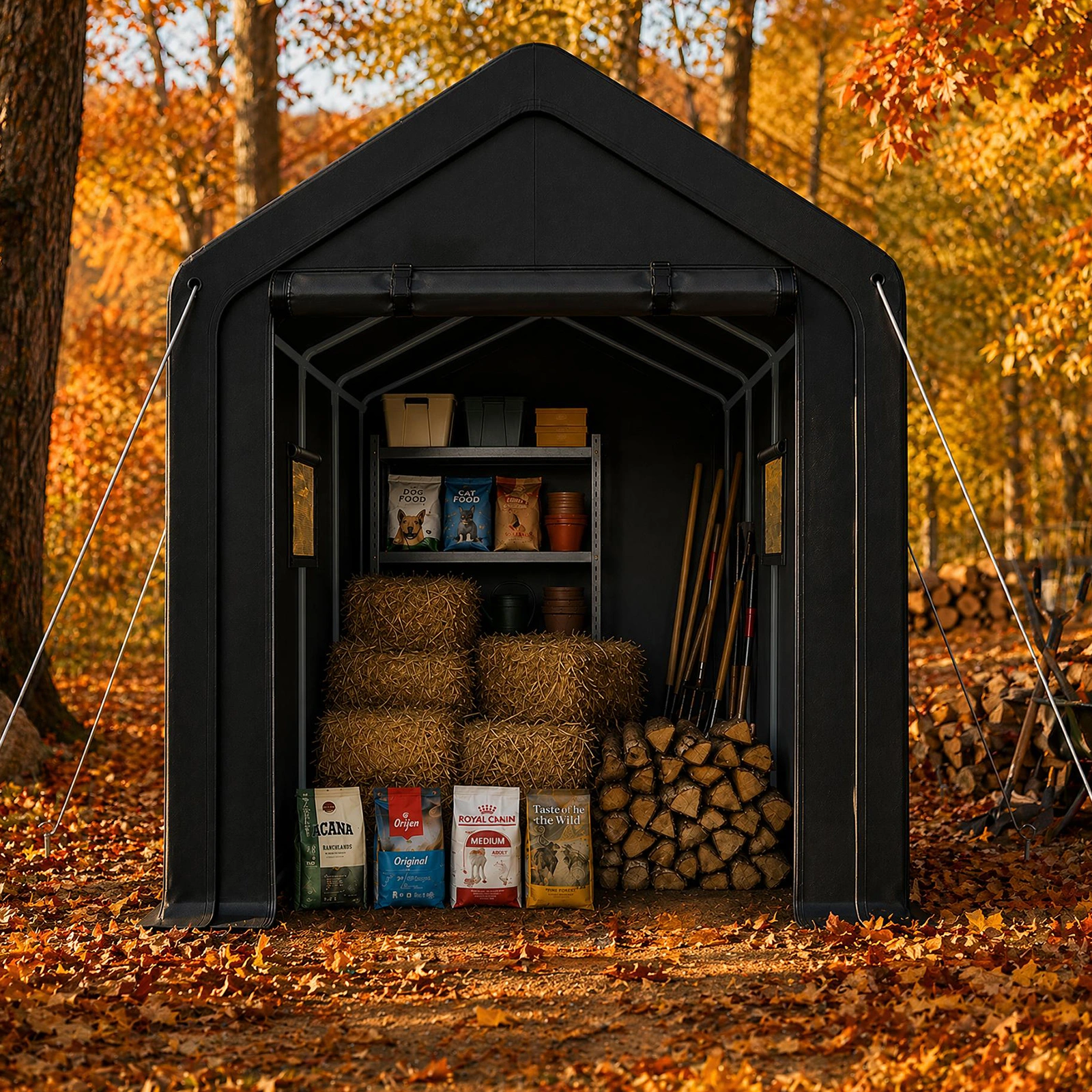 8x10 FT Storage Shed with 2 Roll-up Windows, Heavy Duty Bike Tent view 7