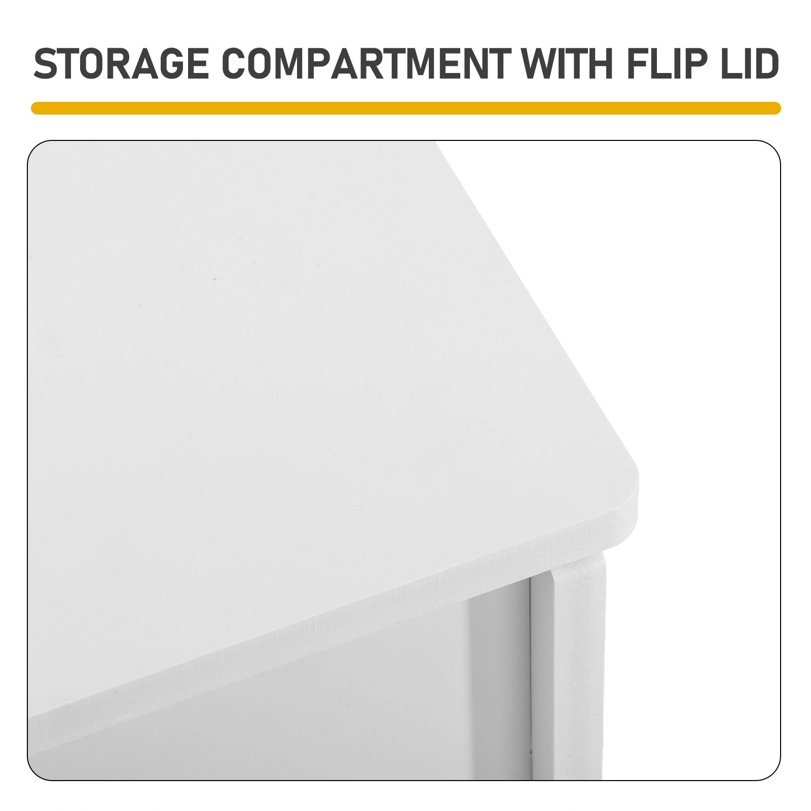 3-Tier Side Table with Storage, Nightstand End Table with Floral Design, Modern Arch Opening Bedside Table for Indoor Outdoor, White view 11