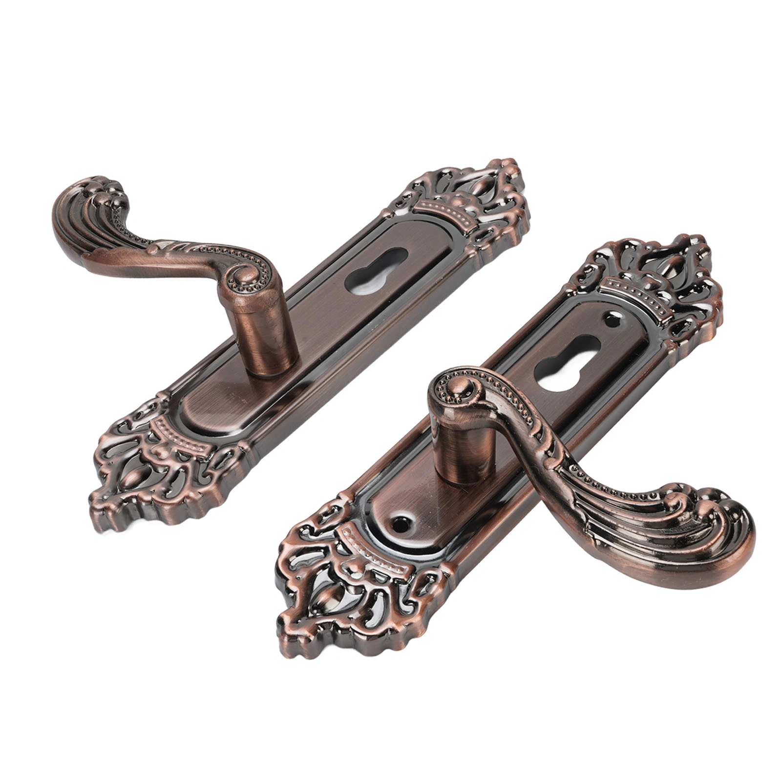 Universal Entry Door Lever Handle with Lock Keys, Quiet Aluminum Alloy European Style Door Handle for Home Bedroom Interior Door view 3