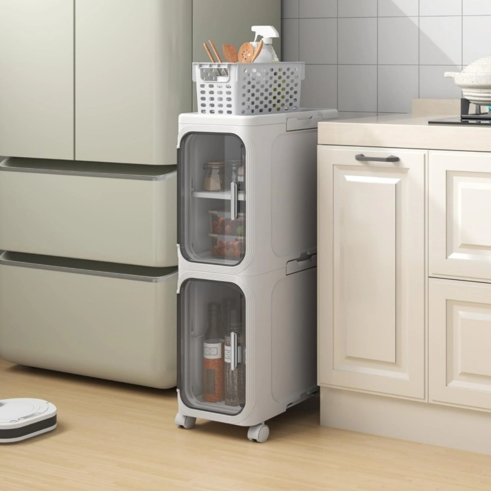 2-Tier Slim Narrow Storage Cabinet Organizer Shelf with Drawer for Bathroom Bedroom view 2