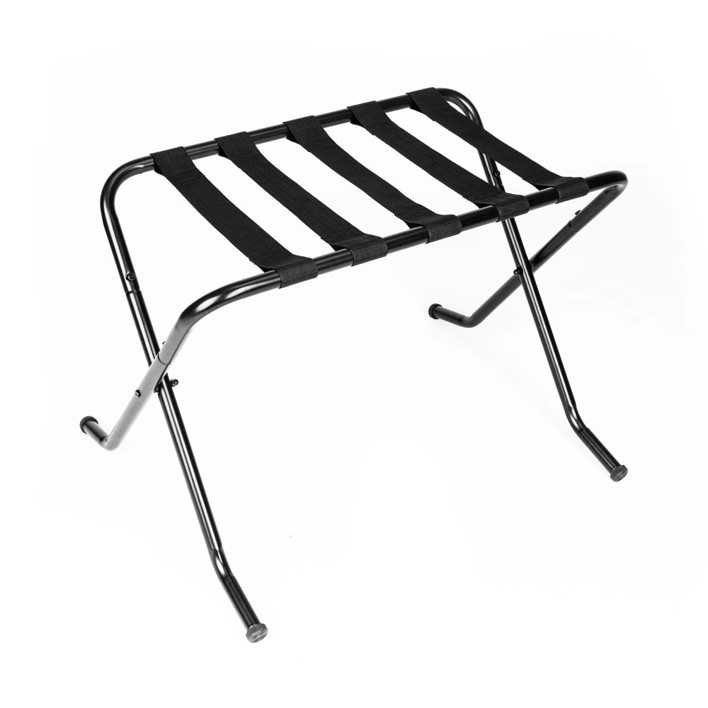 Portable Metal Luggage Rack 680x400x560MM, Black Heavy Duty Suitcase Stand Foldable Storage Shelf view 14