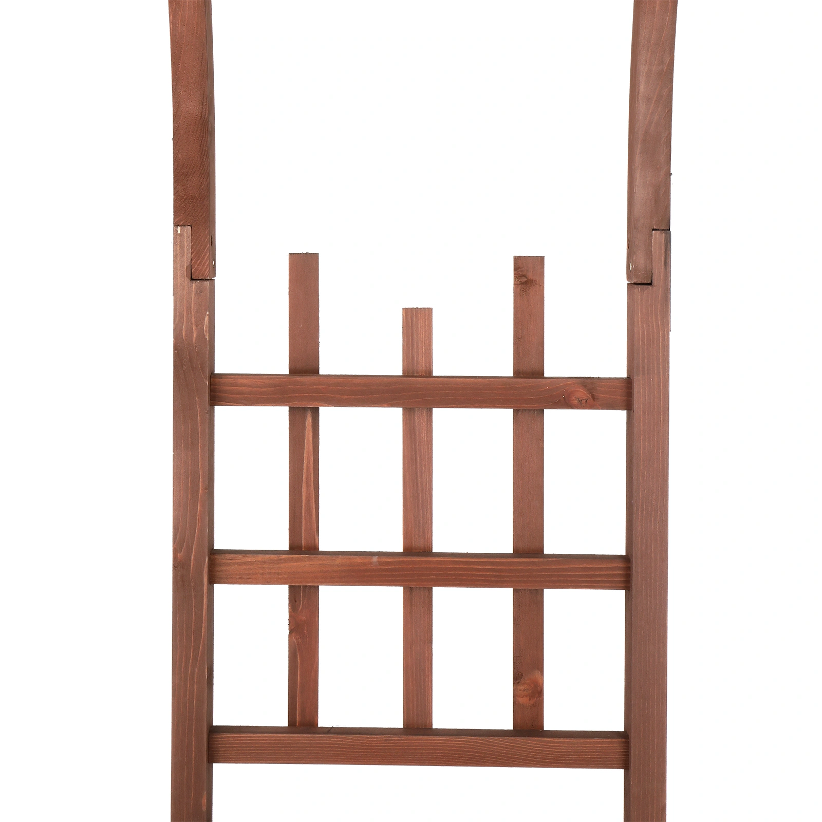 6.8FT Wooden Arch with Bench for 2 People, Garden Arbor Trellis for Climbing Plant, Outdoor Garden Lawn Backyard Patio Decor, Dark Brown view 4