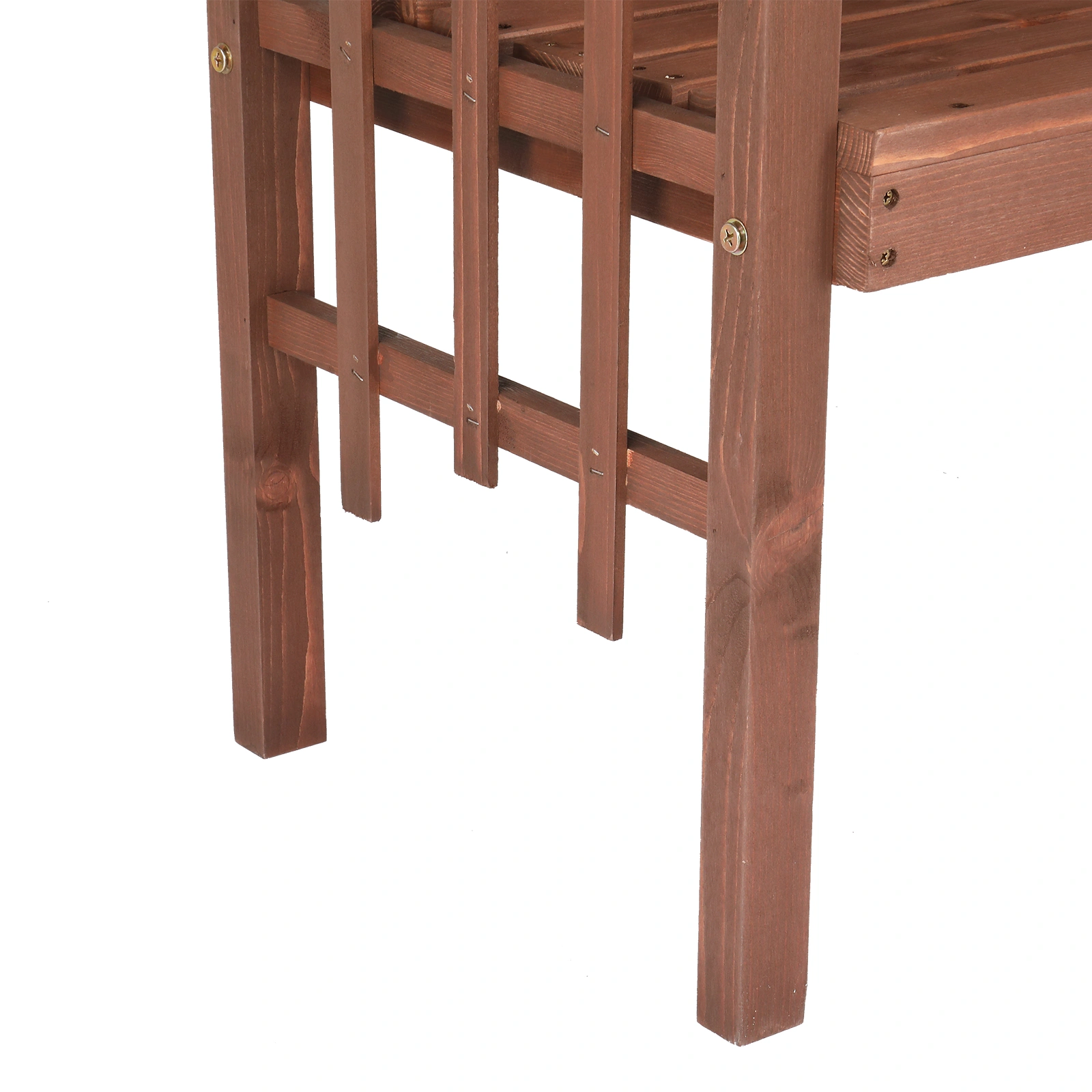 6.8FT Wooden Arch with Bench for 2 People, Garden Arbor Trellis for Climbing Plant, Outdoor Garden Lawn Backyard Patio Decor, Dark Brown view 9