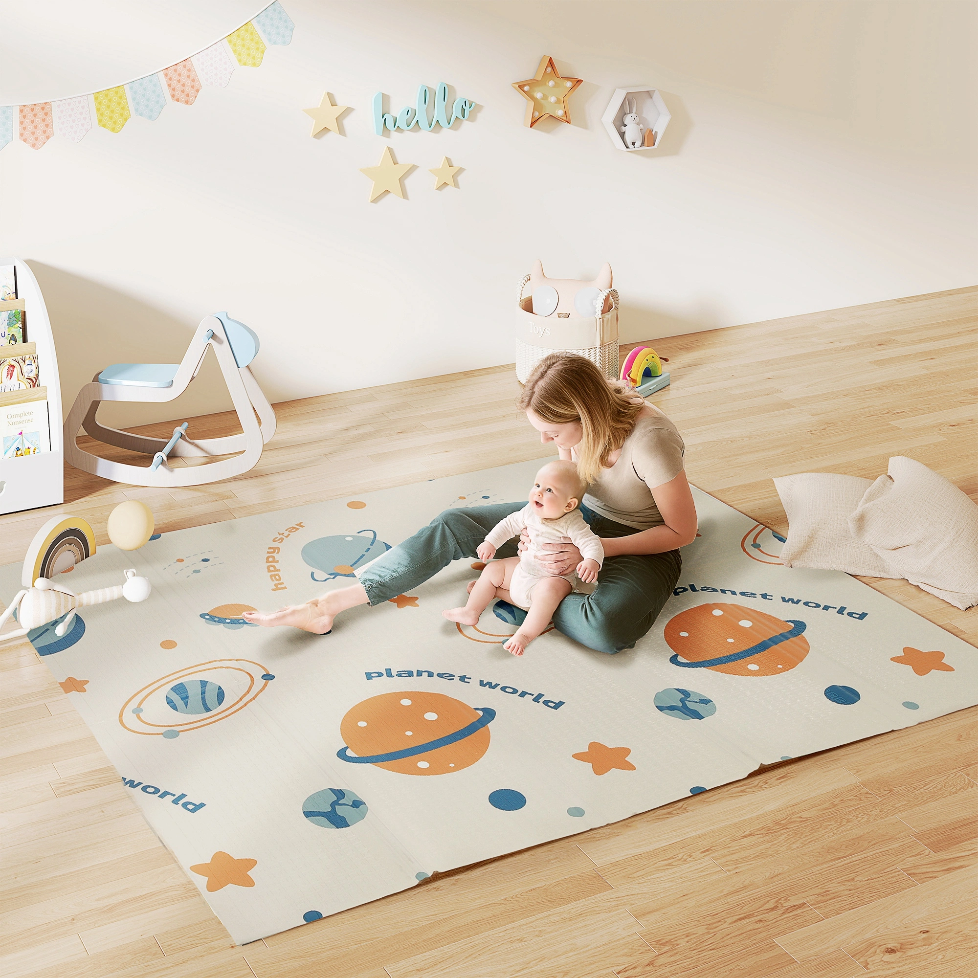 Baby Play Mat, Thick Foam Exercise Gym Pad, Non-Slip Waterproof Floor Mat for Infants and Toddlers