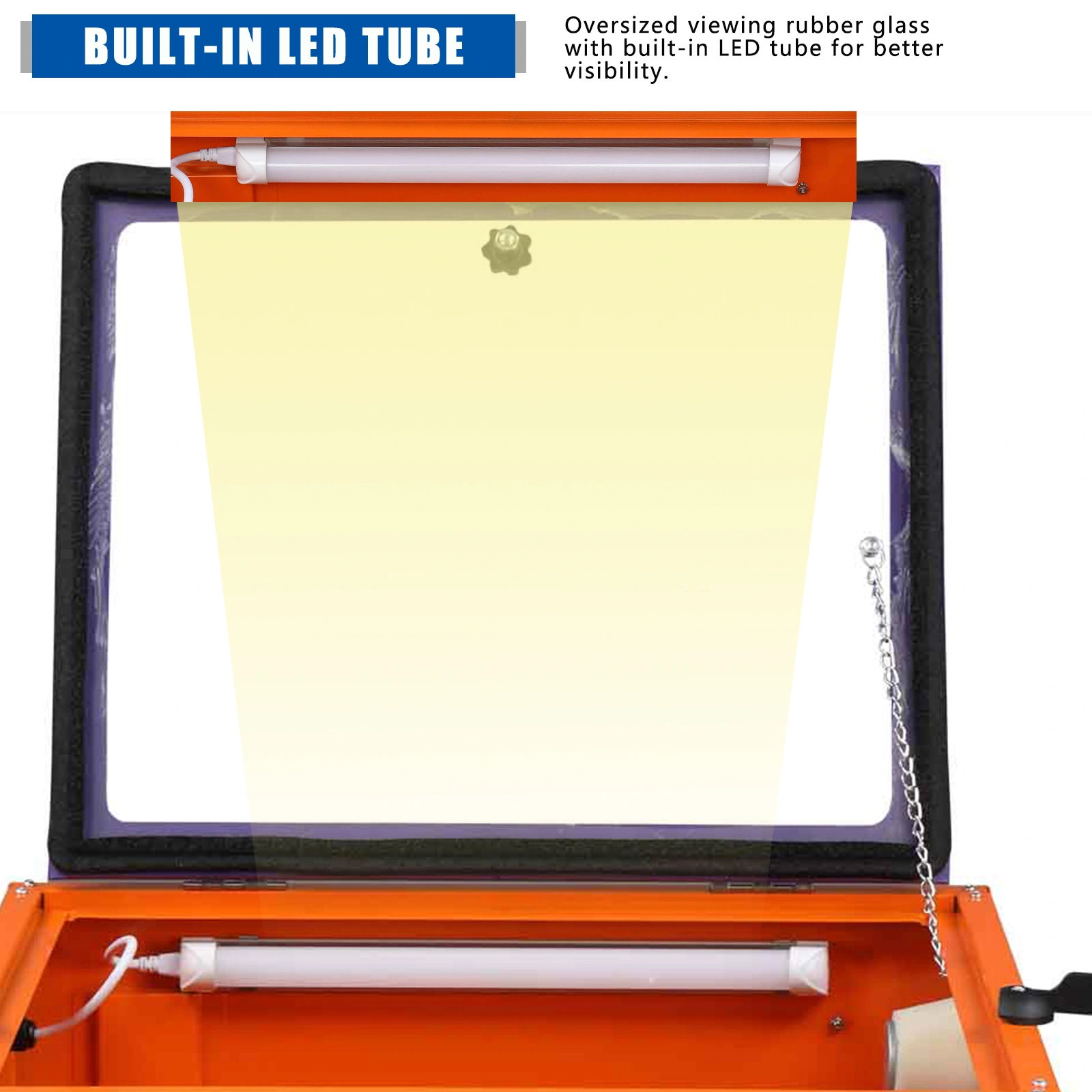 25 Gallon Bench Top Air Sandblasting Cabinet Sandblaster Blast Large Cabinet Orange view 13