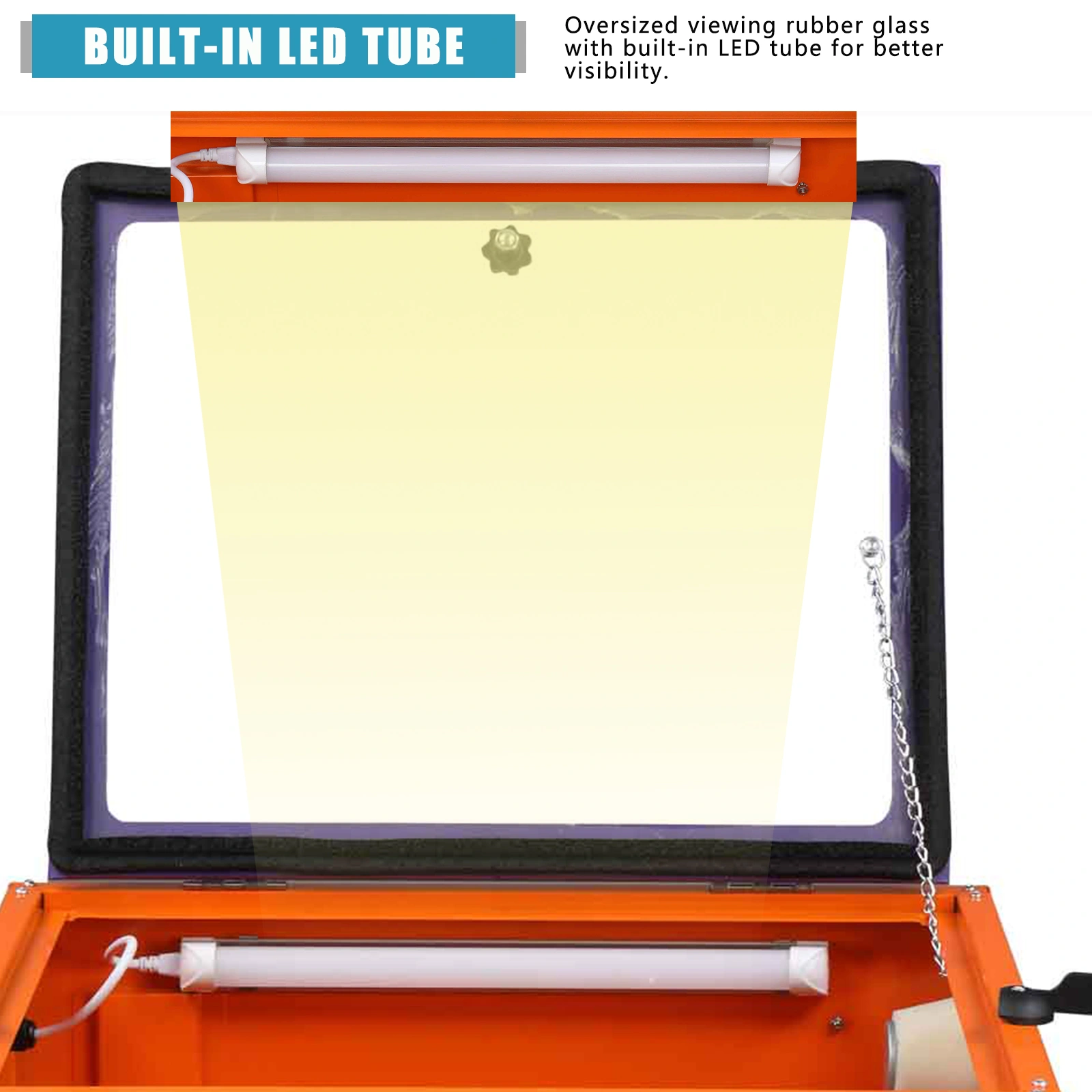 25 Gallon Bench Top Air Sandblasting Cabinet Sandblaster Blast Large Cabinet Orange view 29