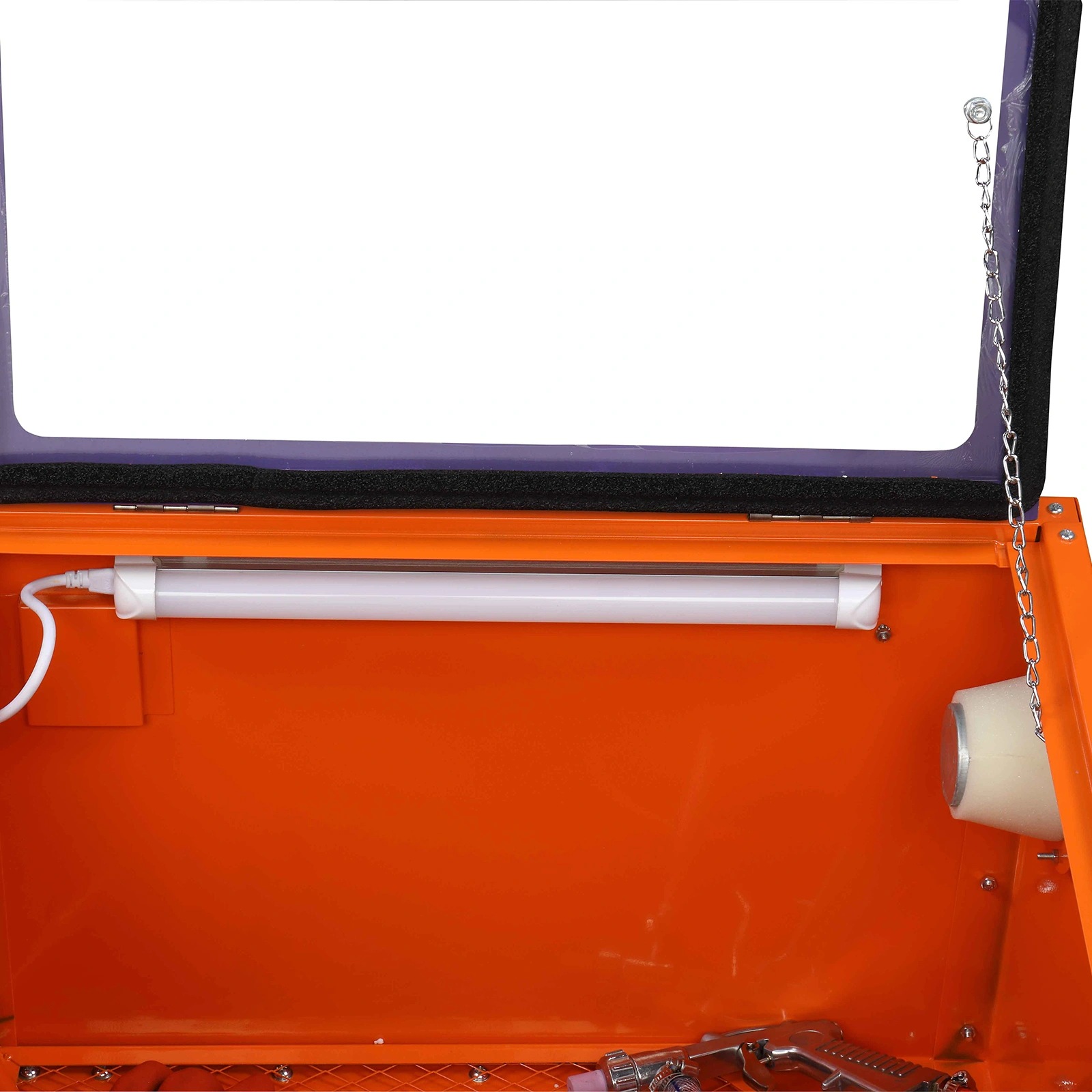 25 Gallon Bench Top Air Sandblasting Cabinet Sandblaster Blast Large Cabinet Orange view 39