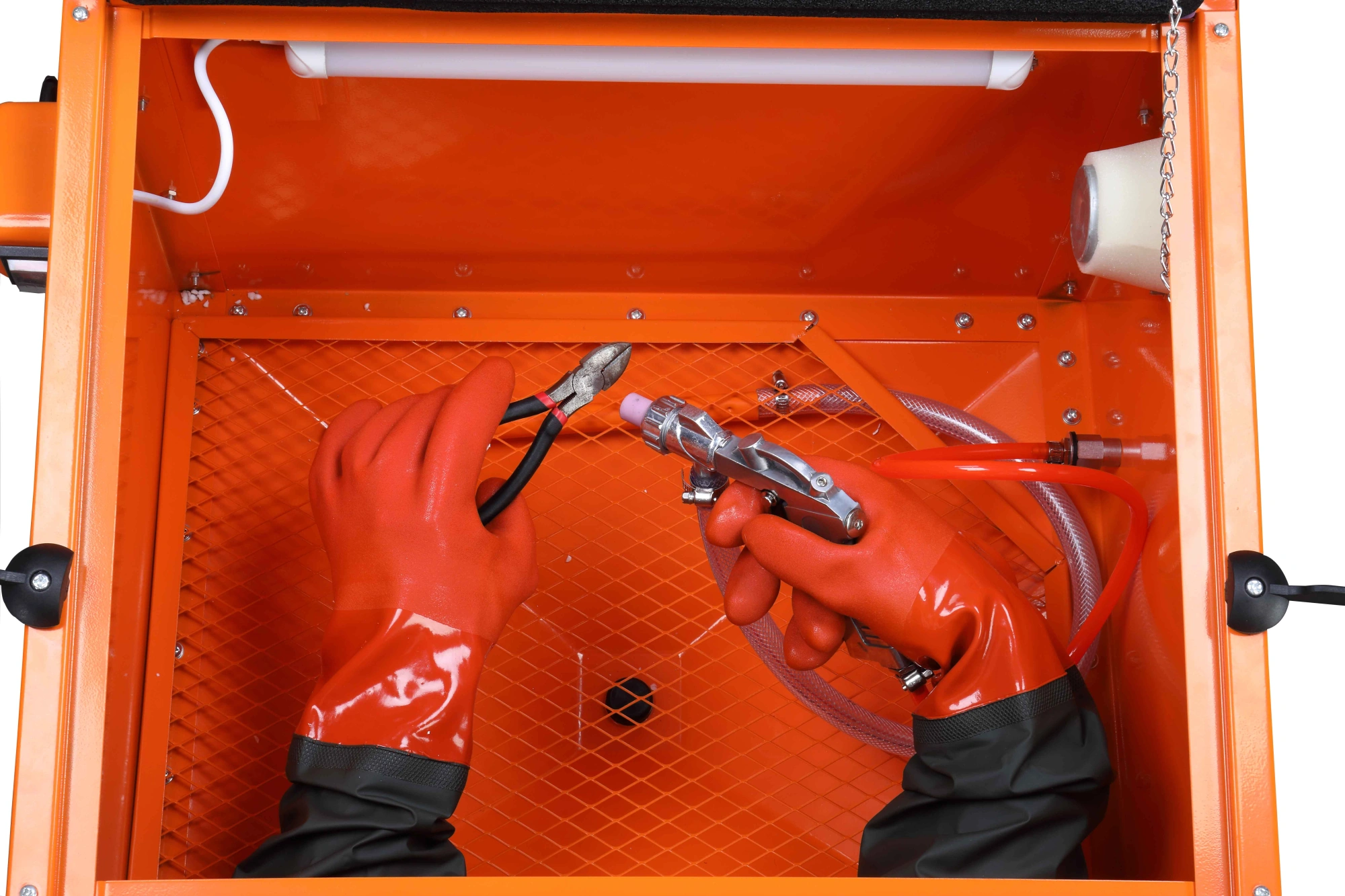25 Gallon Bench Top Air Sandblasting Cabinet Sandblaster Blast Large Cabinet Orange view 44