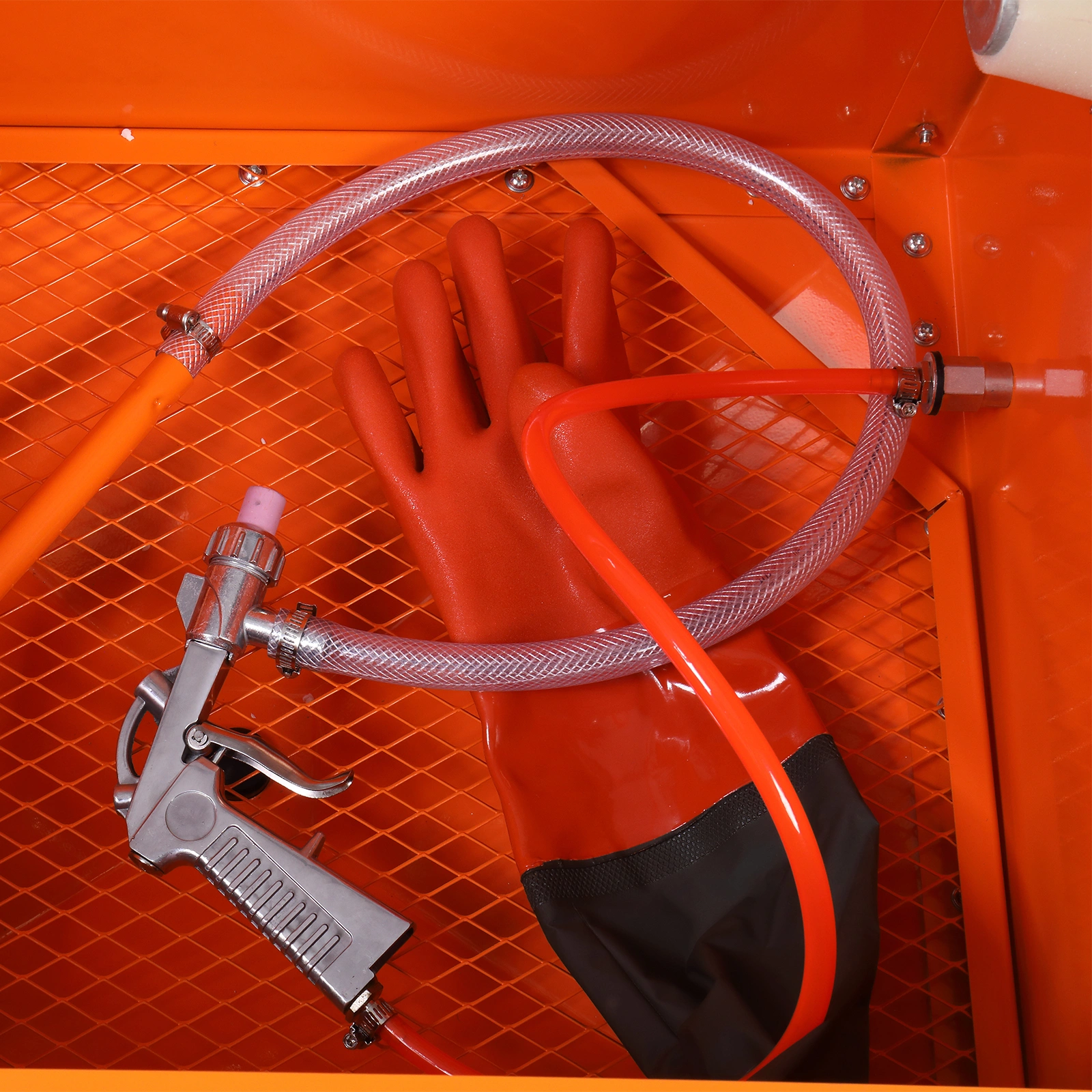 25 Gallon Bench Top Air Sandblasting Cabinet Sandblaster Blast Large Cabinet Orange view 45