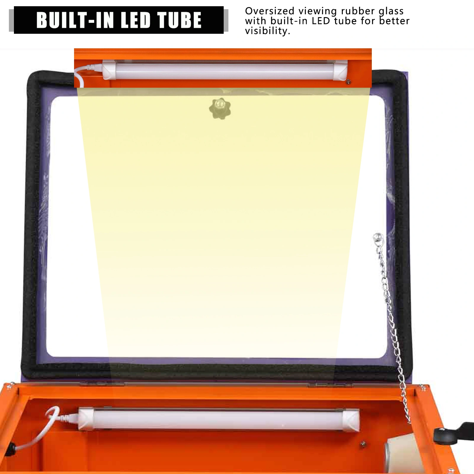 25 Gallon Bench Top Air Sandblasting Cabinet Sandblaster Blast Large Cabinet Orange view 47