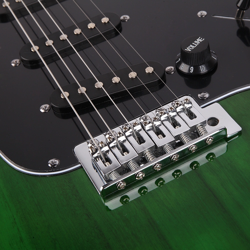 ST Stylish Electric Guitar with Black Pickguard Green view 10