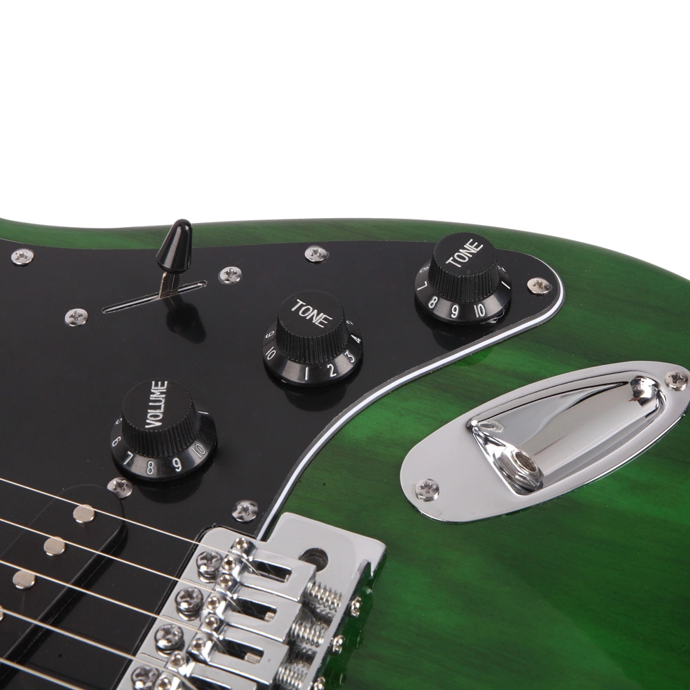 ST Stylish Electric Guitar with Black Pickguard Green view 15