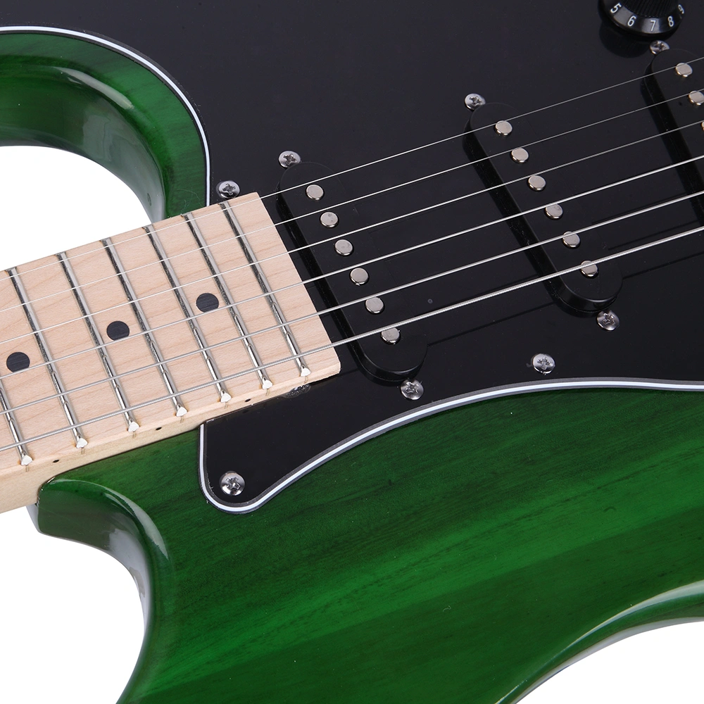 ST Stylish Electric Guitar with Black Pickguard Green view 16