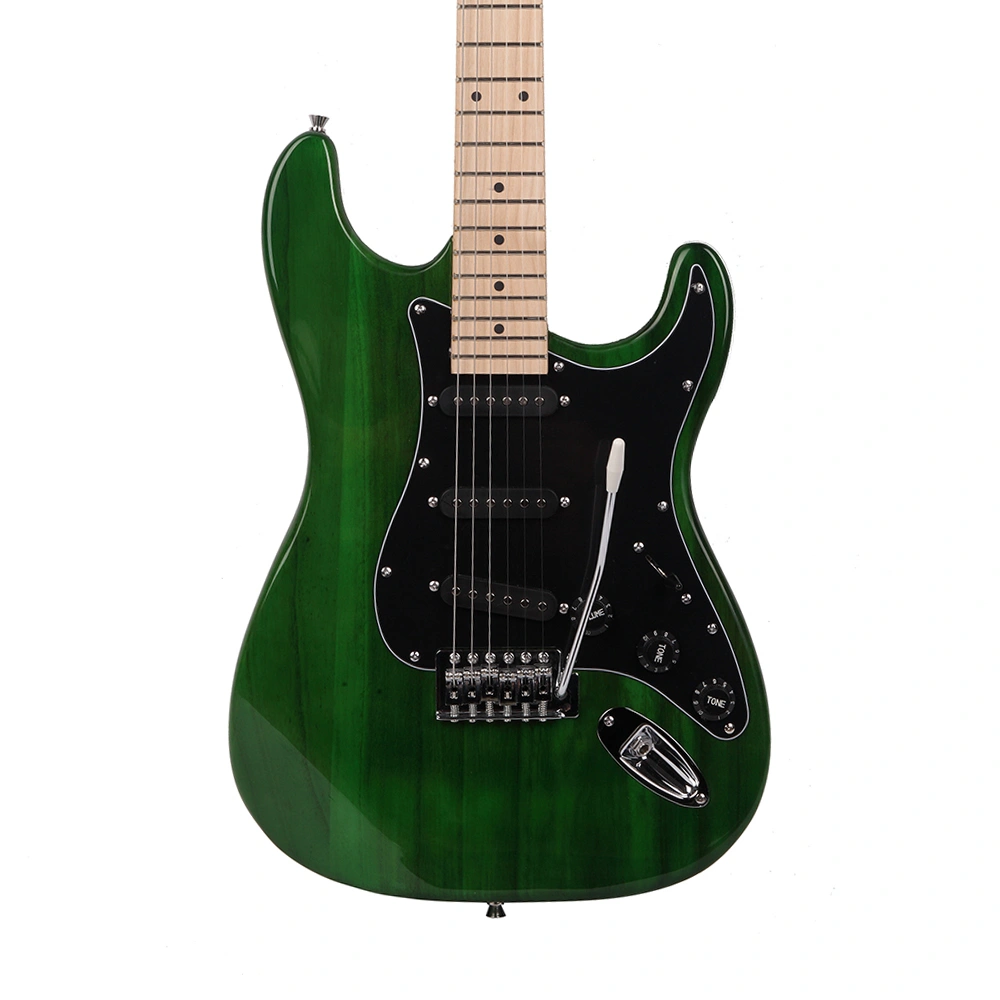 ST Stylish Electric Guitar with Black Pickguard Green view 8