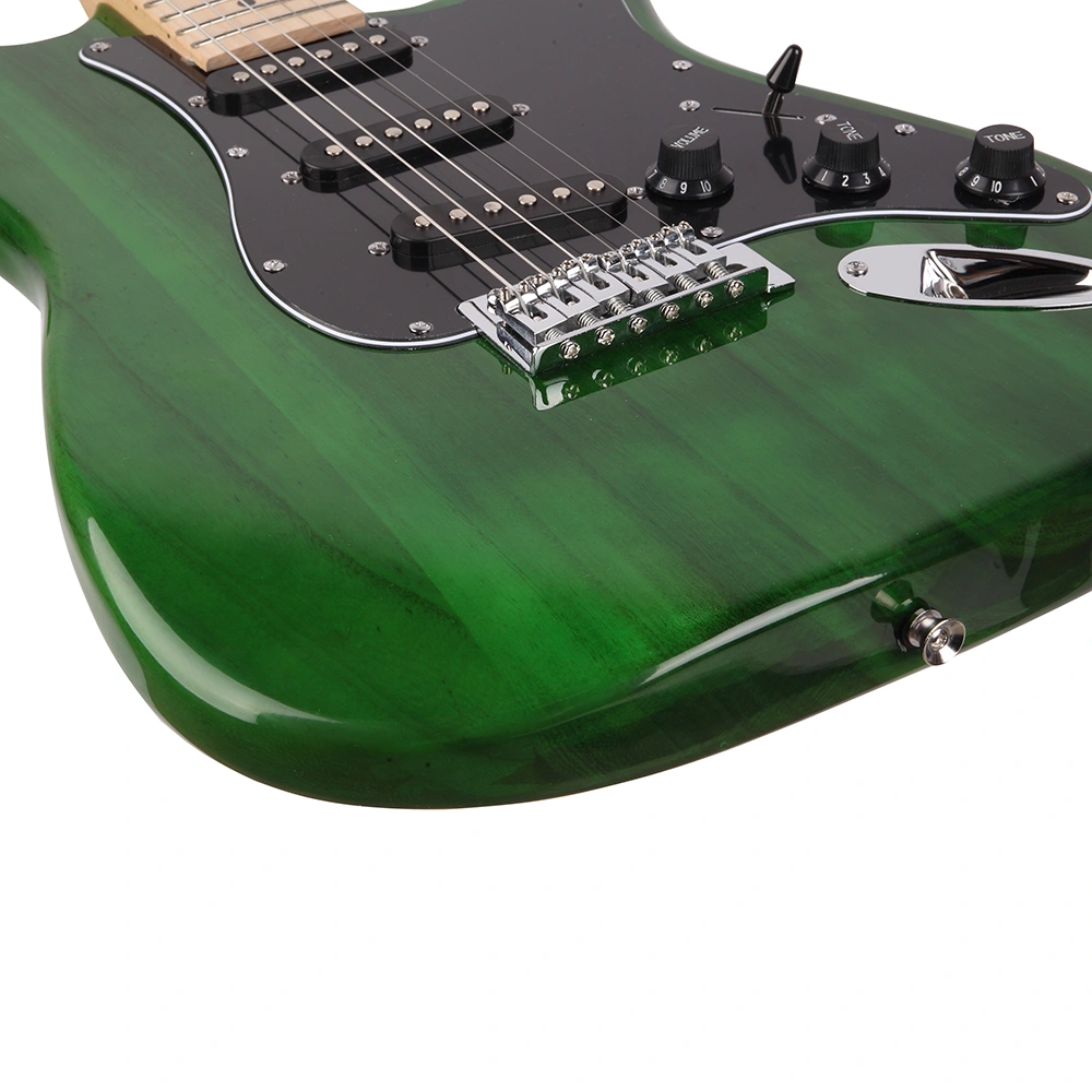 ST Stylish Electric Guitar with Black Pickguard Green view 9