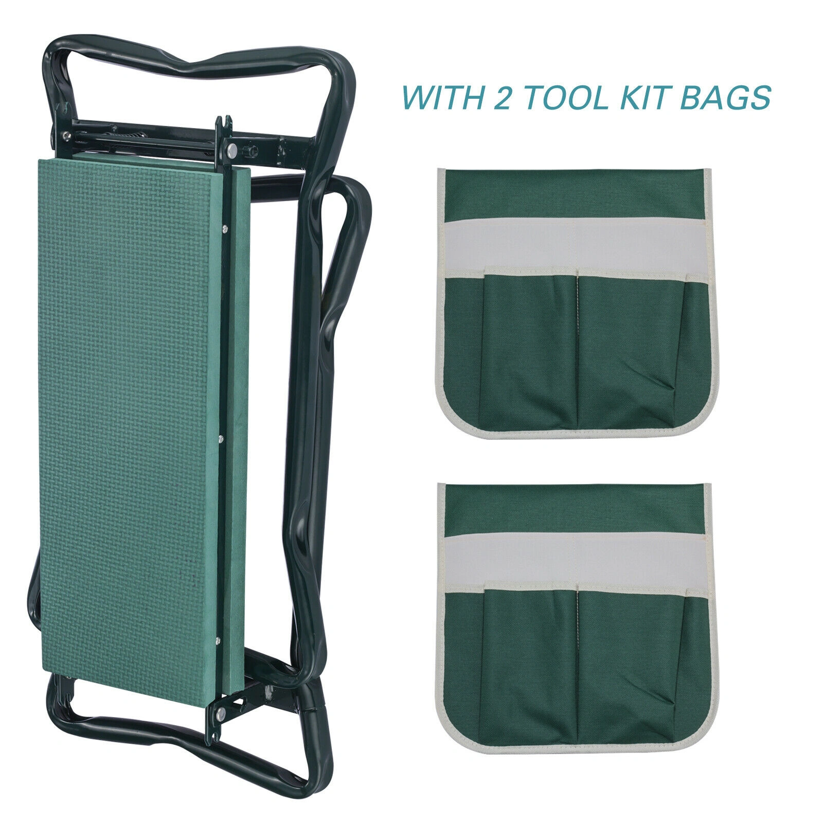 Garden Kneeler Bench Stool with Soft EVA Pad Seat and Gardening Gloves for Outdoor Yard Work