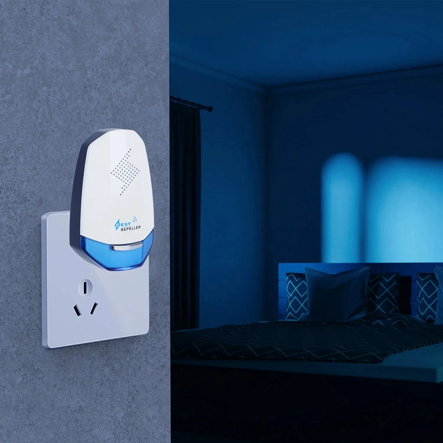 2 Pcs Ultrasonic Pest Repeller with Night light Plug In Pest Mice Repellent Indoor Roach Bed Bug Mouse Rodent Mosquito Killer for Bedroom Garage Warehouse Office view 10