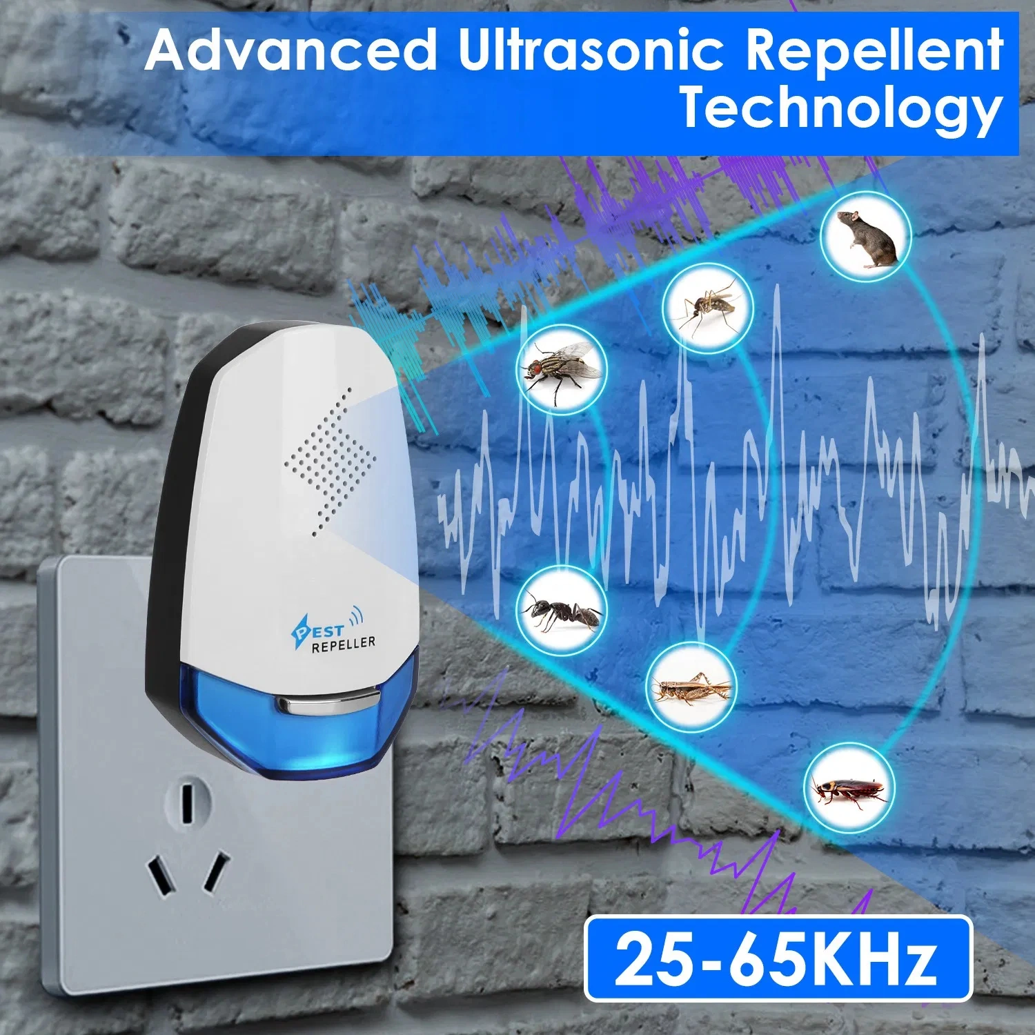 2 Pcs Ultrasonic Pest Repeller with Night light Plug In Pest Mice Repellent Indoor Roach Bed Bug Mouse Rodent Mosquito Killer for Bedroom Garage Warehouse Office view 9