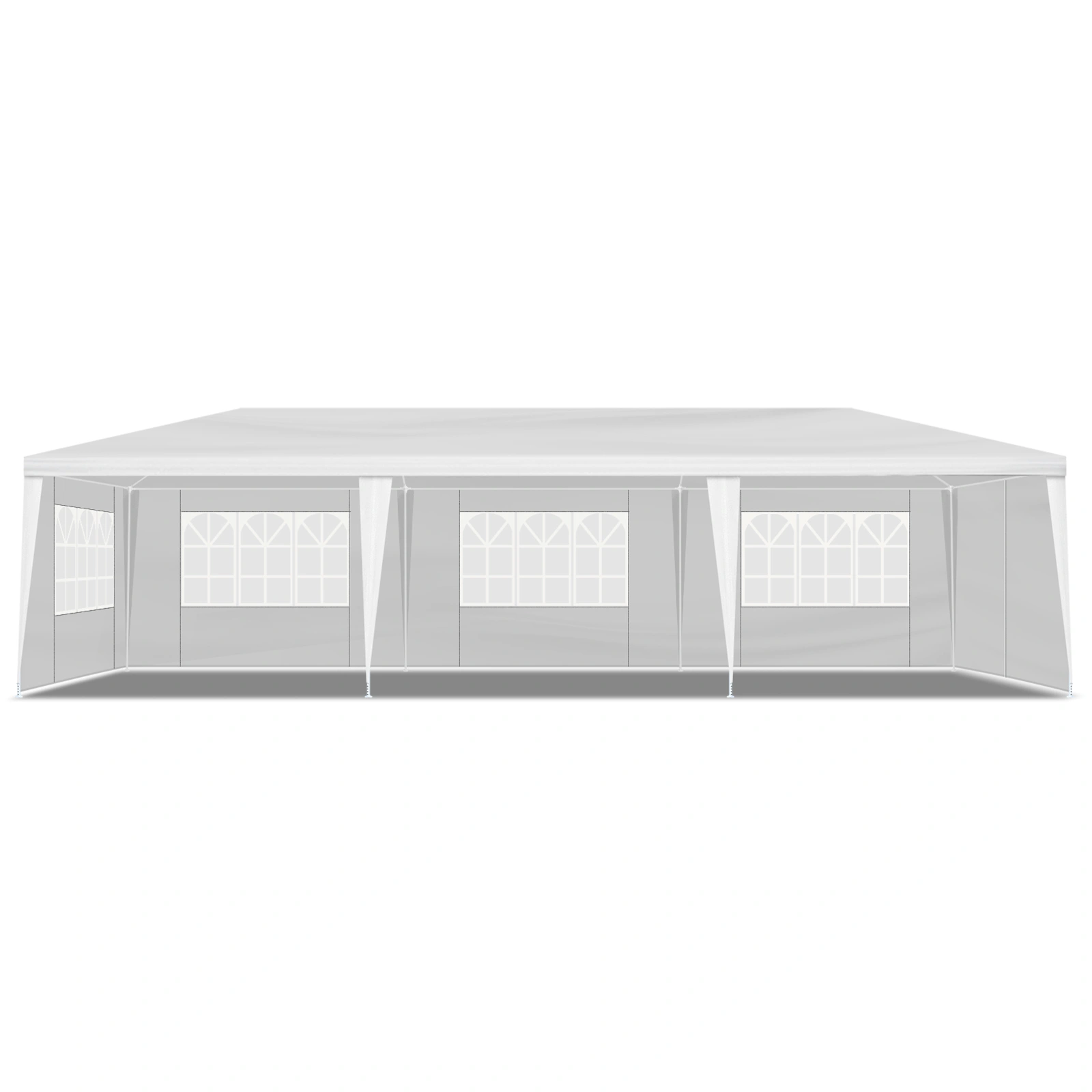 10'x30' Outdoor Party Tent with 8 Removable Sidewalls, Waterproof Canopy Patio Wedding Gazebo, White view 10