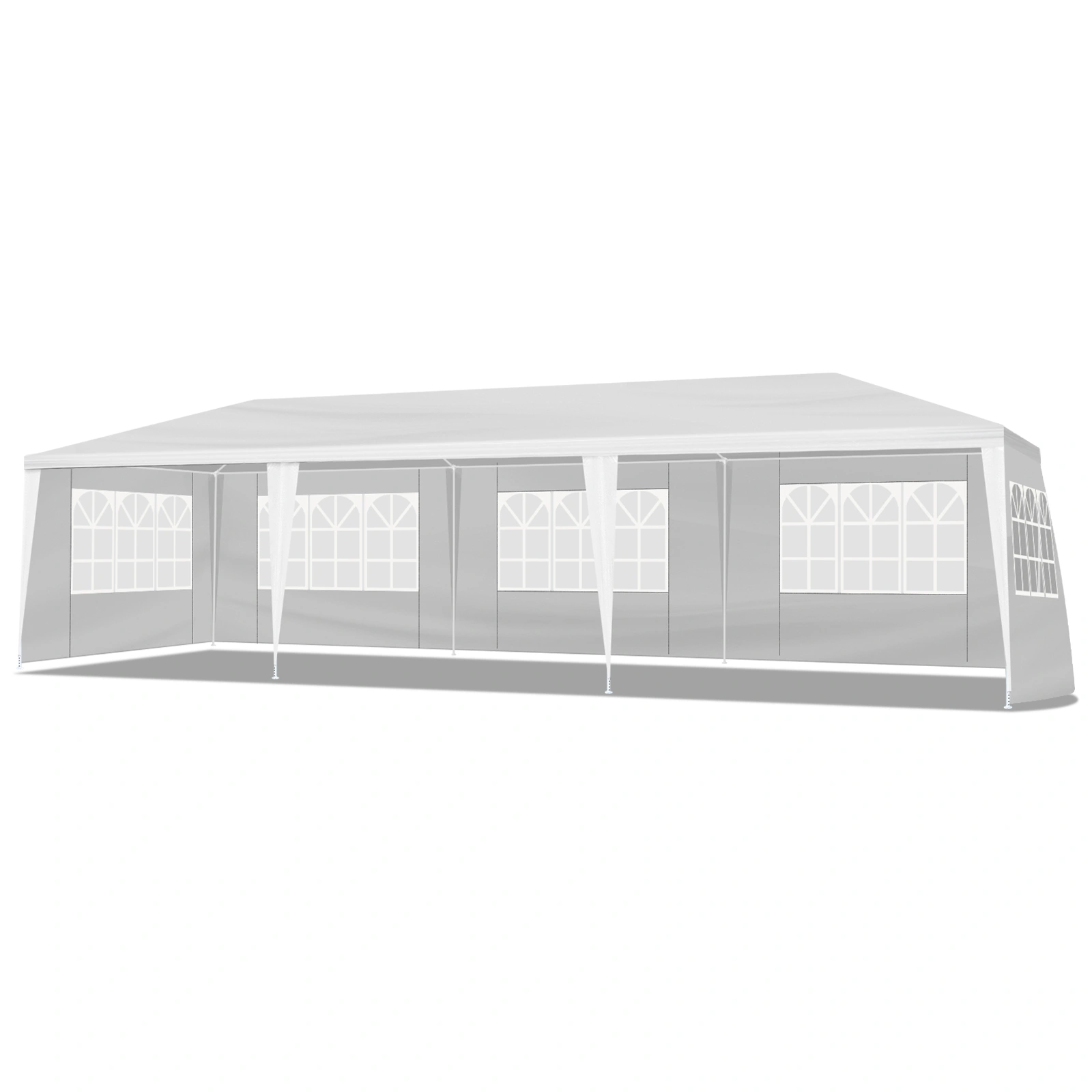 10'x30' Outdoor Party Tent with 8 Removable Sidewalls, Waterproof Canopy Patio Wedding Gazebo, White view 11