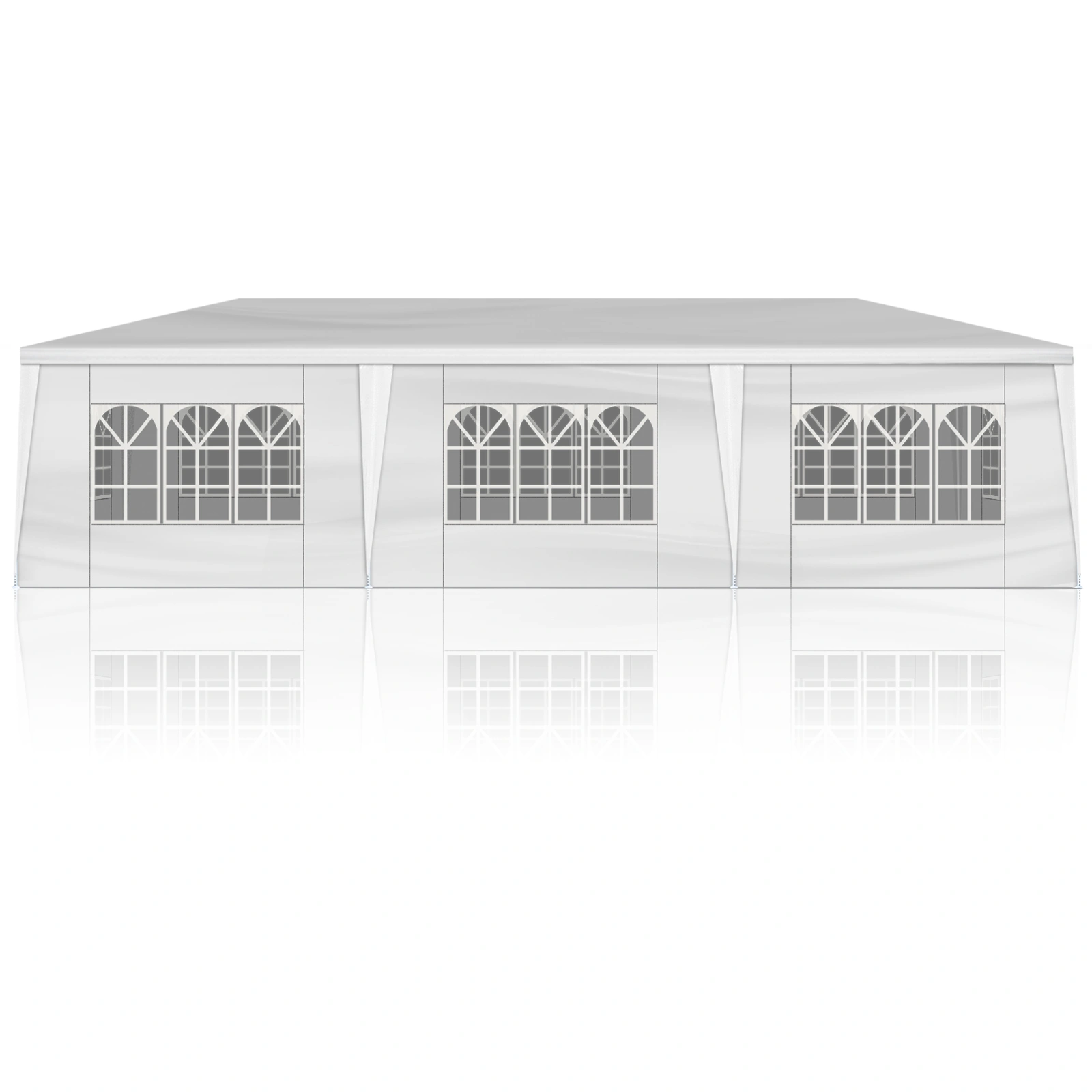 10'x30' Outdoor Party Tent with 8 Removable Sidewalls, Waterproof Canopy Patio Wedding Gazebo, White view 12