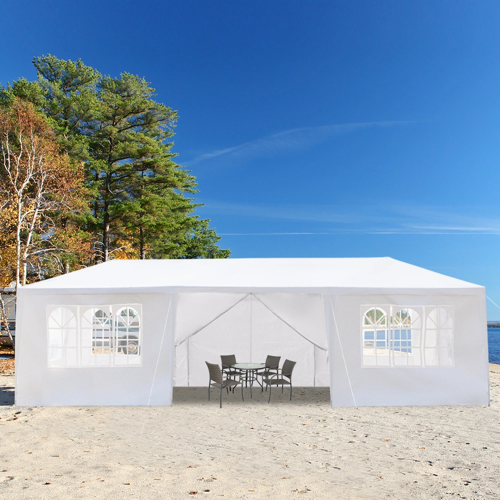 10'x30' Outdoor Party Tent with 8 Removable Sidewalls, Waterproof Canopy Patio Wedding Gazebo, White view 31