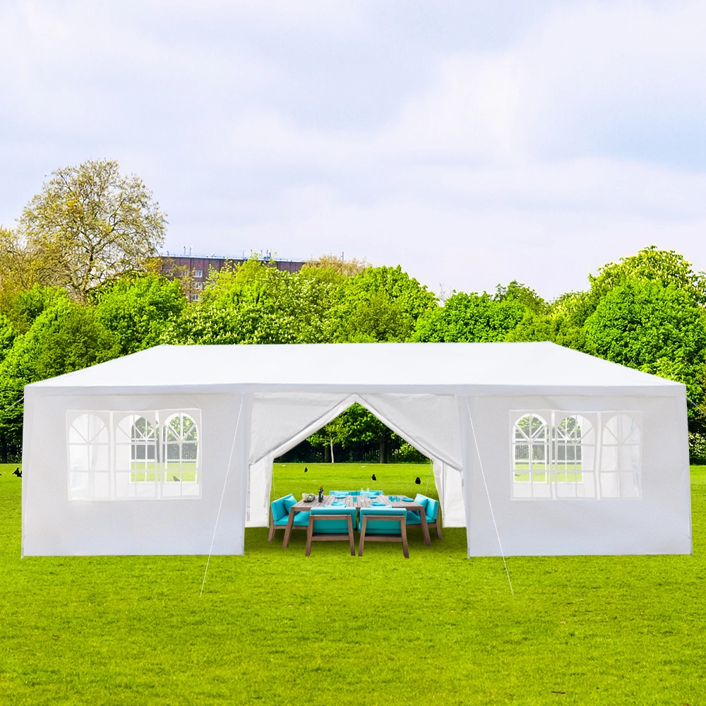 10'x30' Outdoor Party Tent with 8 Removable Sidewalls, Waterproof Canopy Patio Wedding Gazebo, White view 32