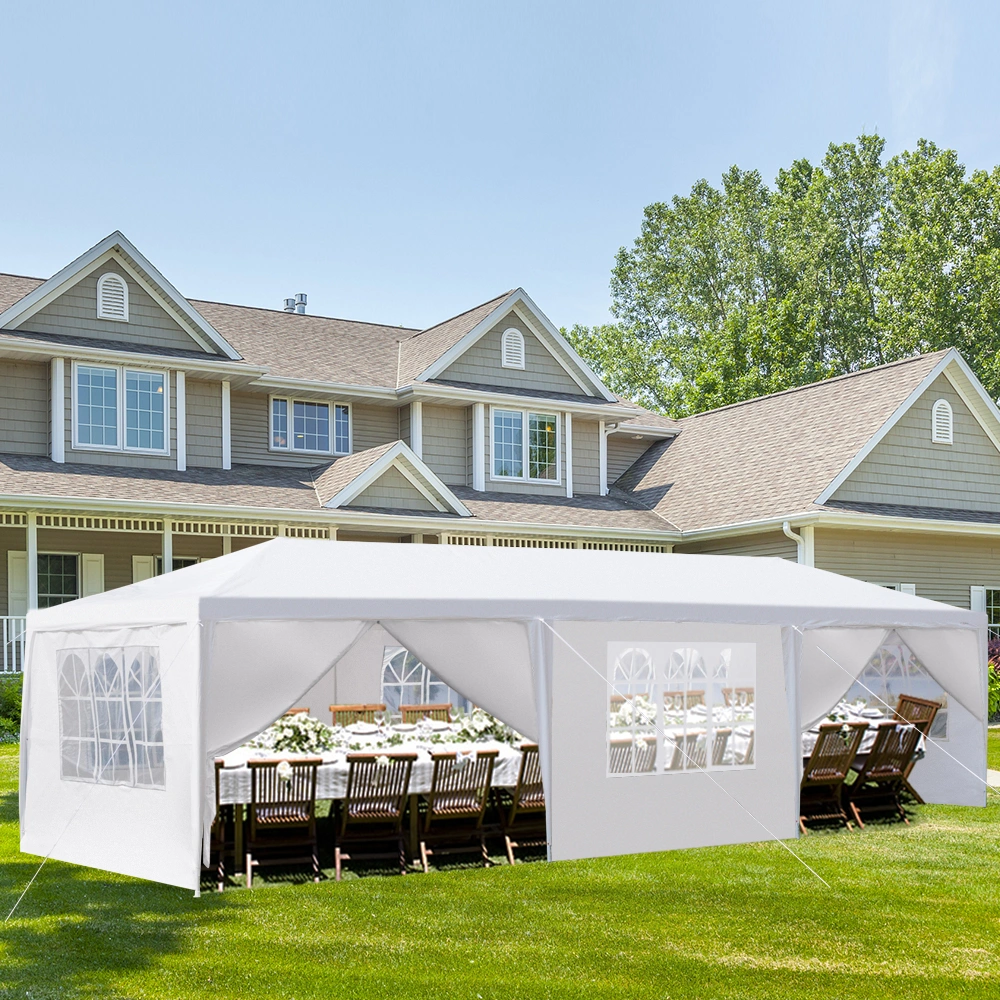 10'x30' Outdoor Party Tent with 8 Removable Sidewalls, Waterproof Canopy Patio Wedding Gazebo, White view 33
