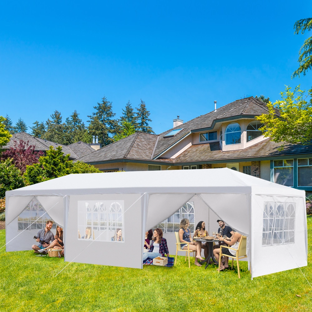 10'x30' Outdoor Party Tent with 8 Removable Sidewalls, Waterproof Canopy Patio Wedding Gazebo, White view 34