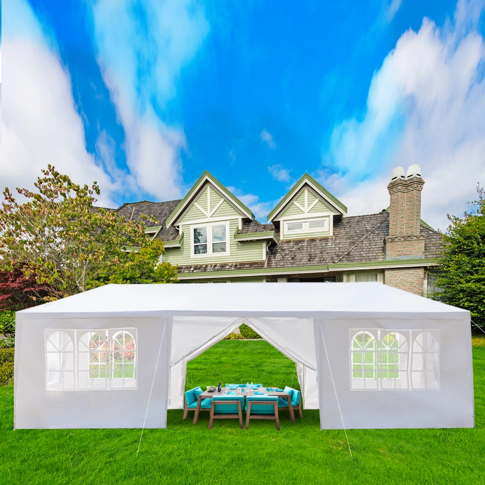 10'x30' Outdoor Party Tent with 8 Removable Sidewalls, Waterproof Canopy Patio Wedding Gazebo, White view 37