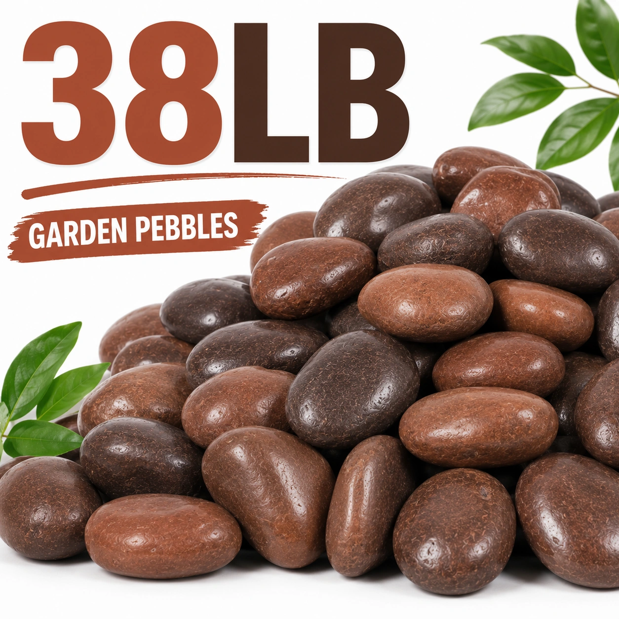 38 Lbs Brown River Rocks 2-3 Inch Polished Pebbles, Decorative Stones for Indoor Outdoor Plants, Vase, Aquarium & Garden view 5
