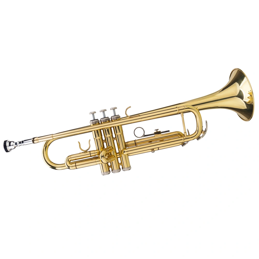Adjustable Drop Bb Trumpet and Gloves Gift Set - Gold Metallic Finish view 4