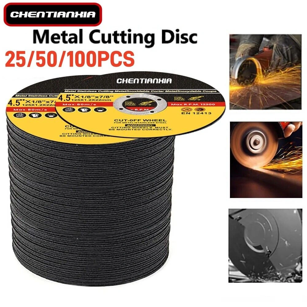 50 Pack 115mm Ultra Thin 1mm Metal Cutting Discs for Steel & Stainless Angle Grinder Blades