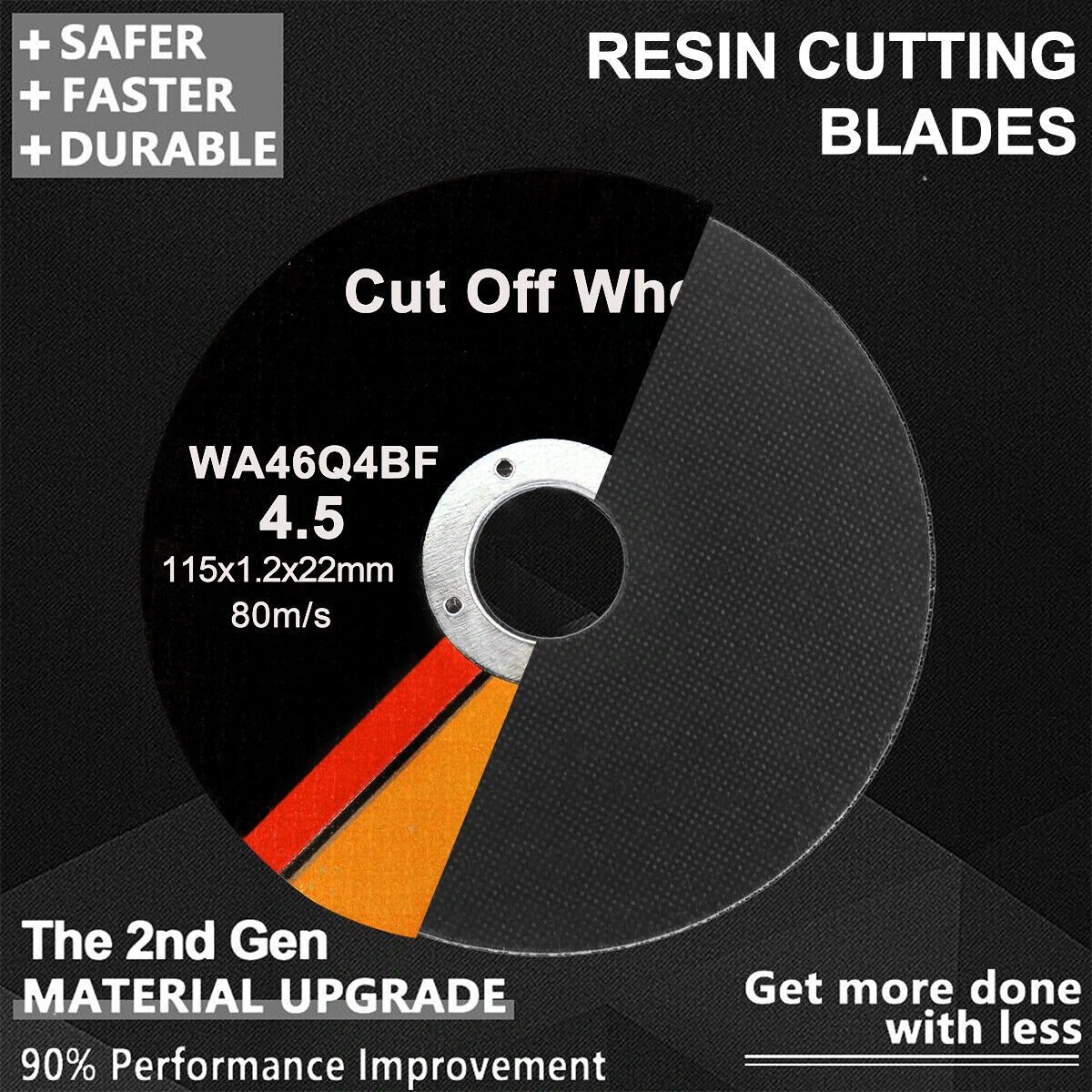 50 Pack 115mm Ultra Thin 1mm Metal Cutting Discs for Steel & Stainless Angle Grinder Blades view 3