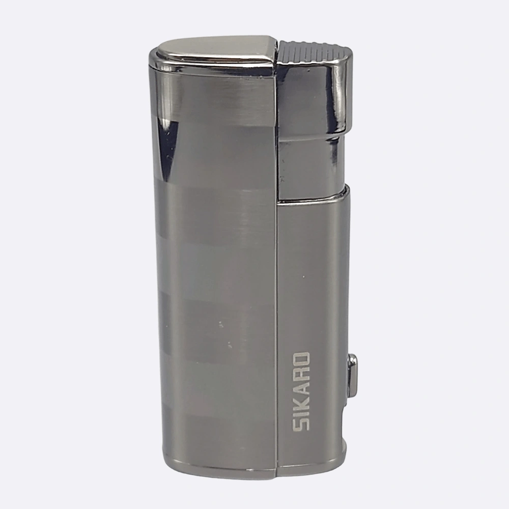 SIKARO HURRICANE Triple Torch Lighter Gunmetal w/Cigar Punch, Refillable Adjustable Flame, Windproof for Cigar, Kitchen, Outdoor