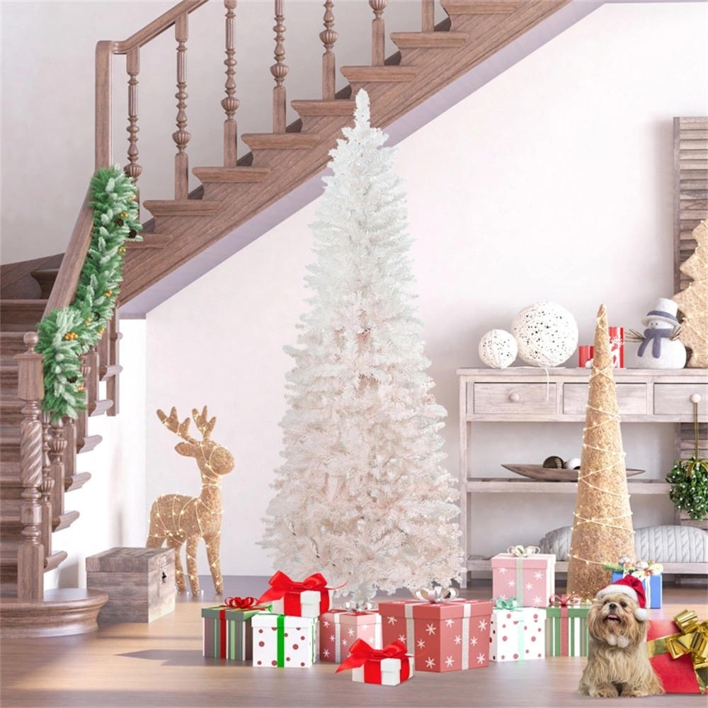 6FT Christmas Tree with Stand, Pre-Lit Artificial Pine Tree, Full Holiday Decor for Home, Party, Living Room view 2