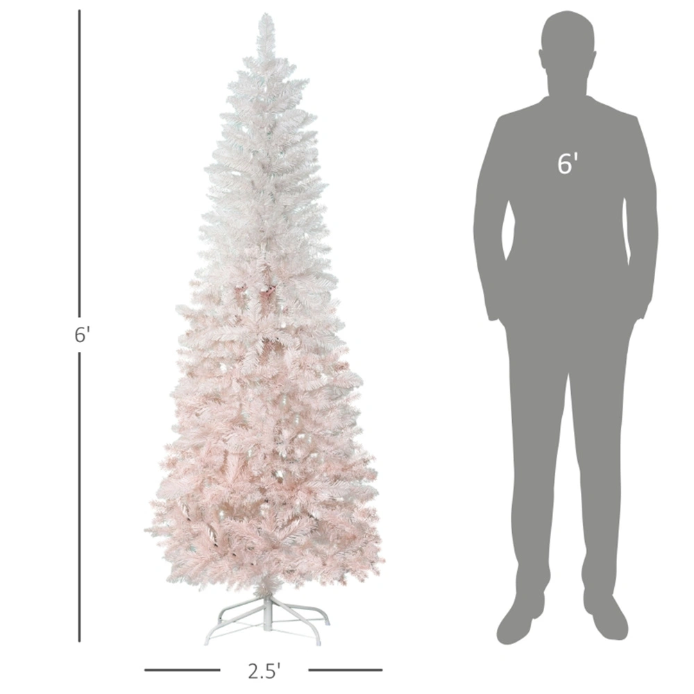6FT Christmas Tree with Stand, Pre-Lit Artificial Pine Tree, Full Holiday Decor for Home, Party, Living Room view 3