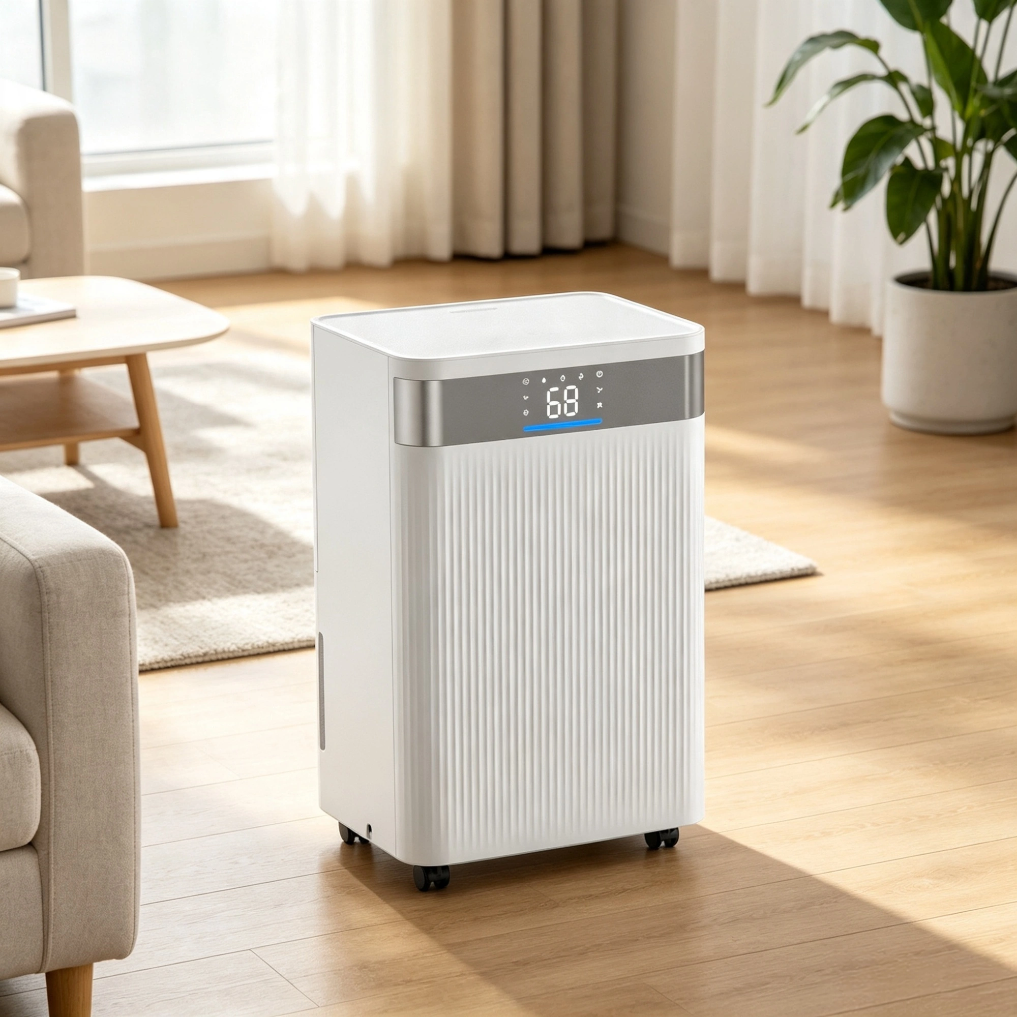 Dehumidifier with Drain Hose Smart Humidity Control Low Noise for Home Basement Commercial White