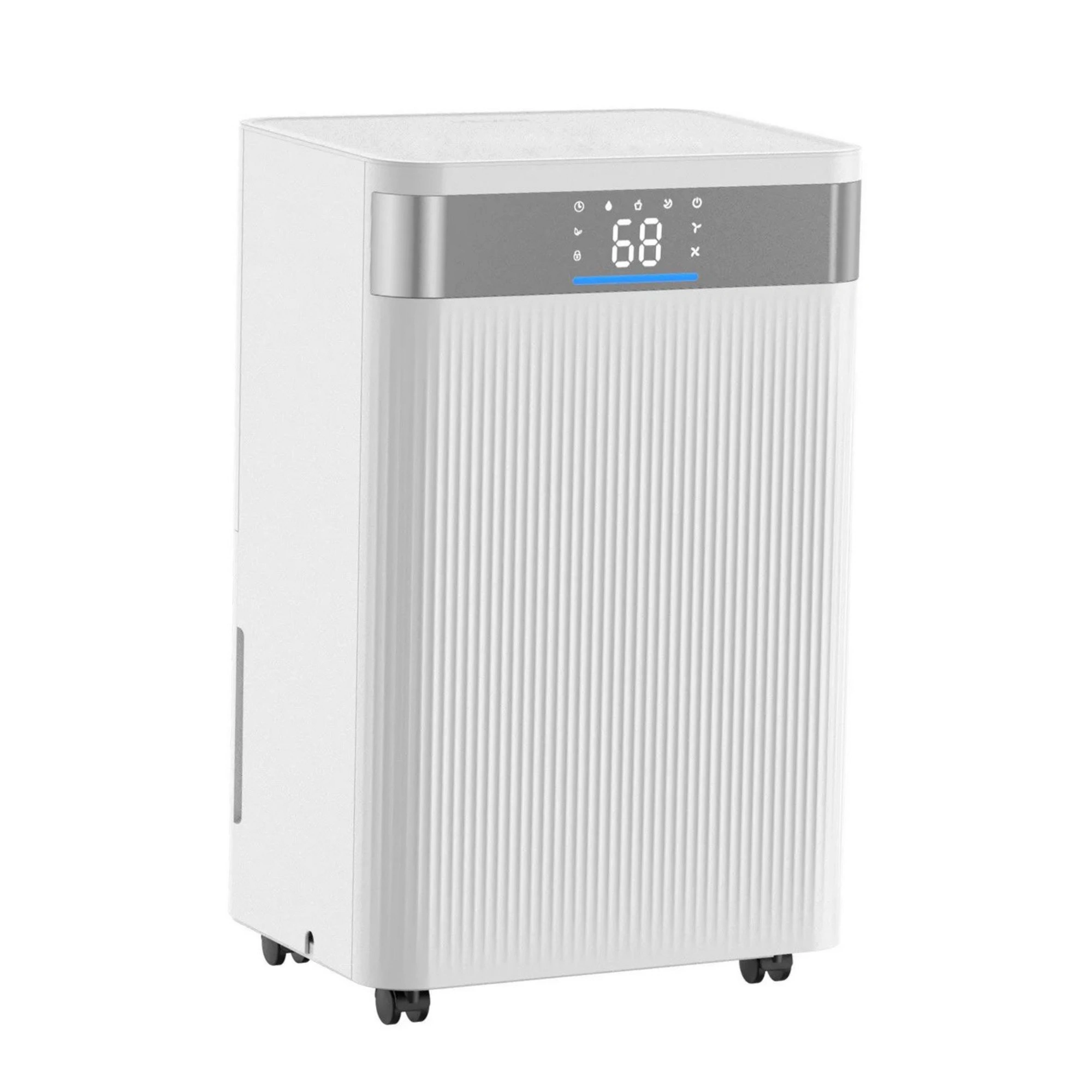 Dehumidifier with Drain Hose Smart Humidity Control Low Noise for Home Basement Commercial White view 2