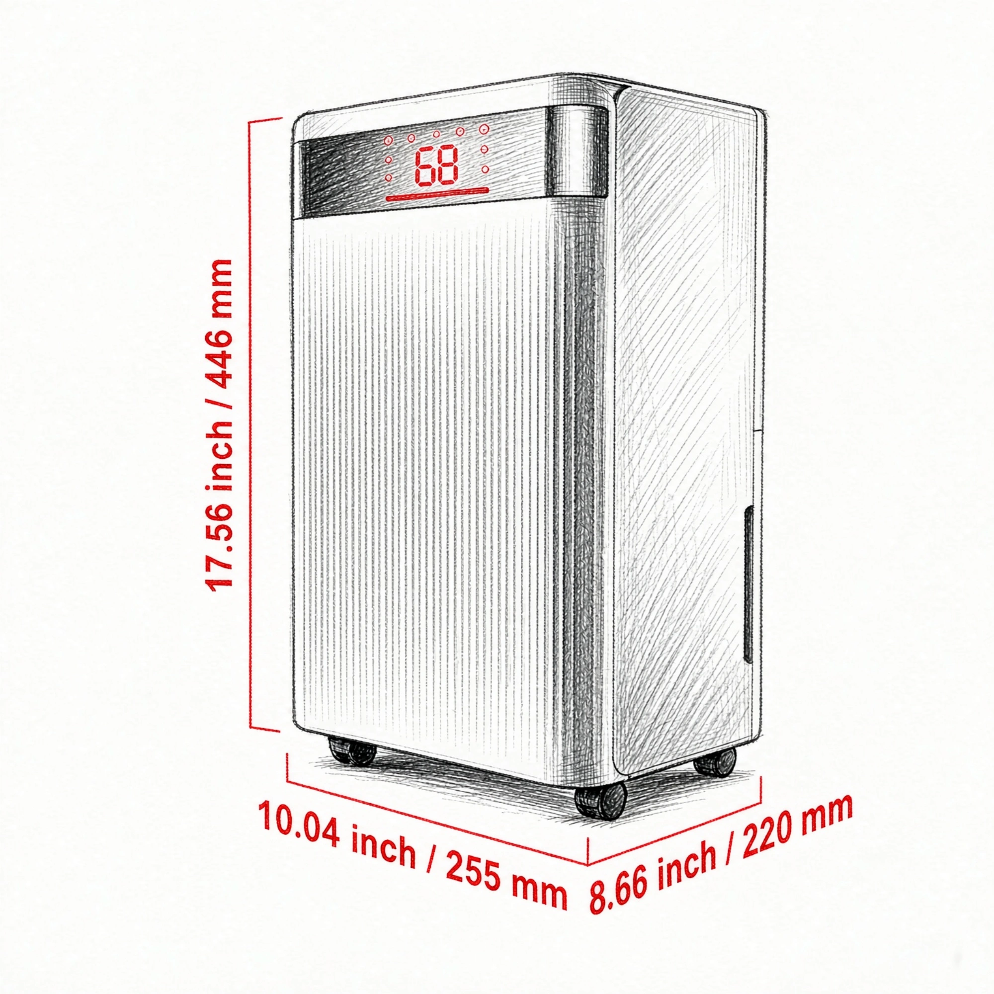 Dehumidifier with Drain Hose Smart Humidity Control Low Noise for Home Basement Commercial White view 3