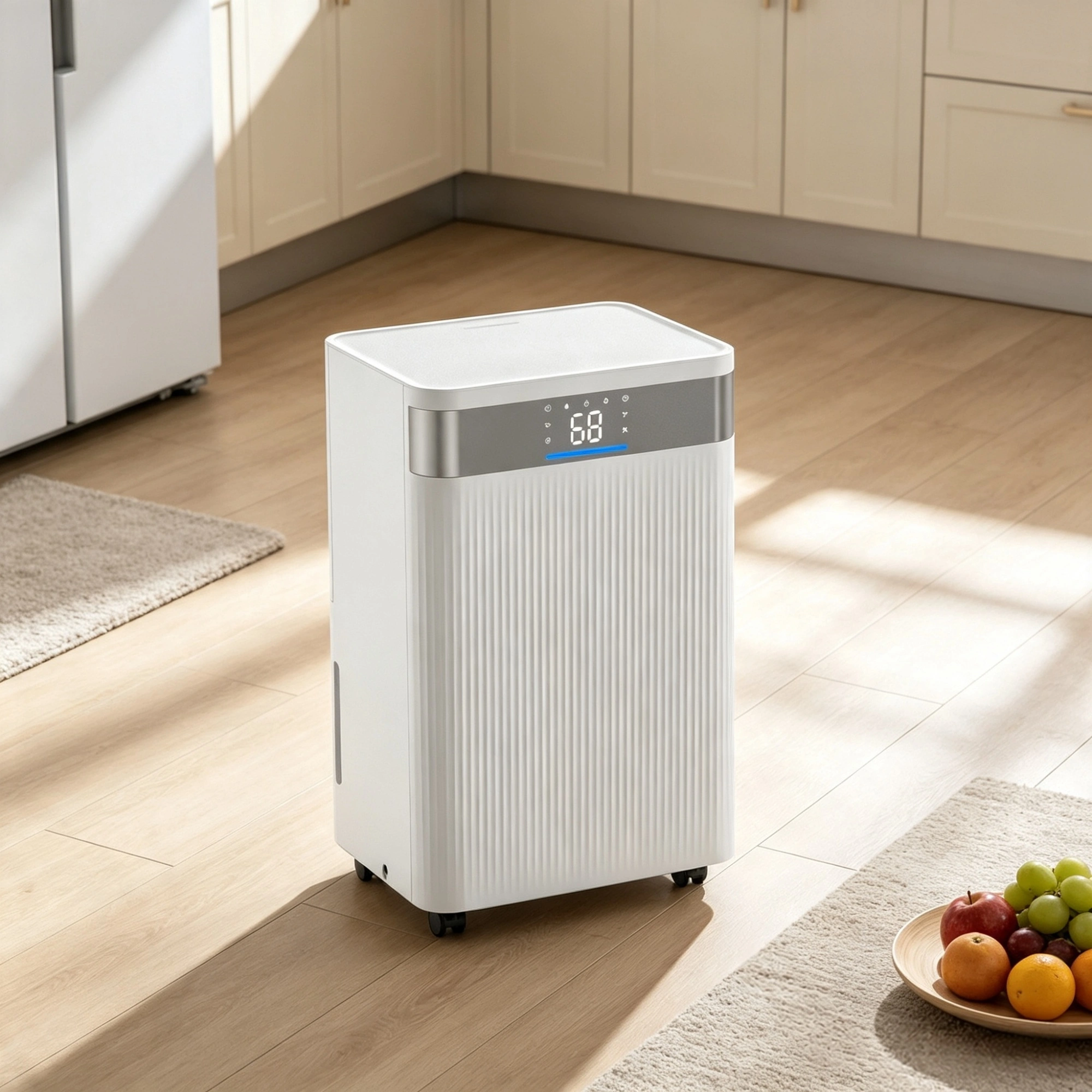 Dehumidifier with Drain Hose Smart Humidity Control Low Noise for Home Basement Commercial White view 5